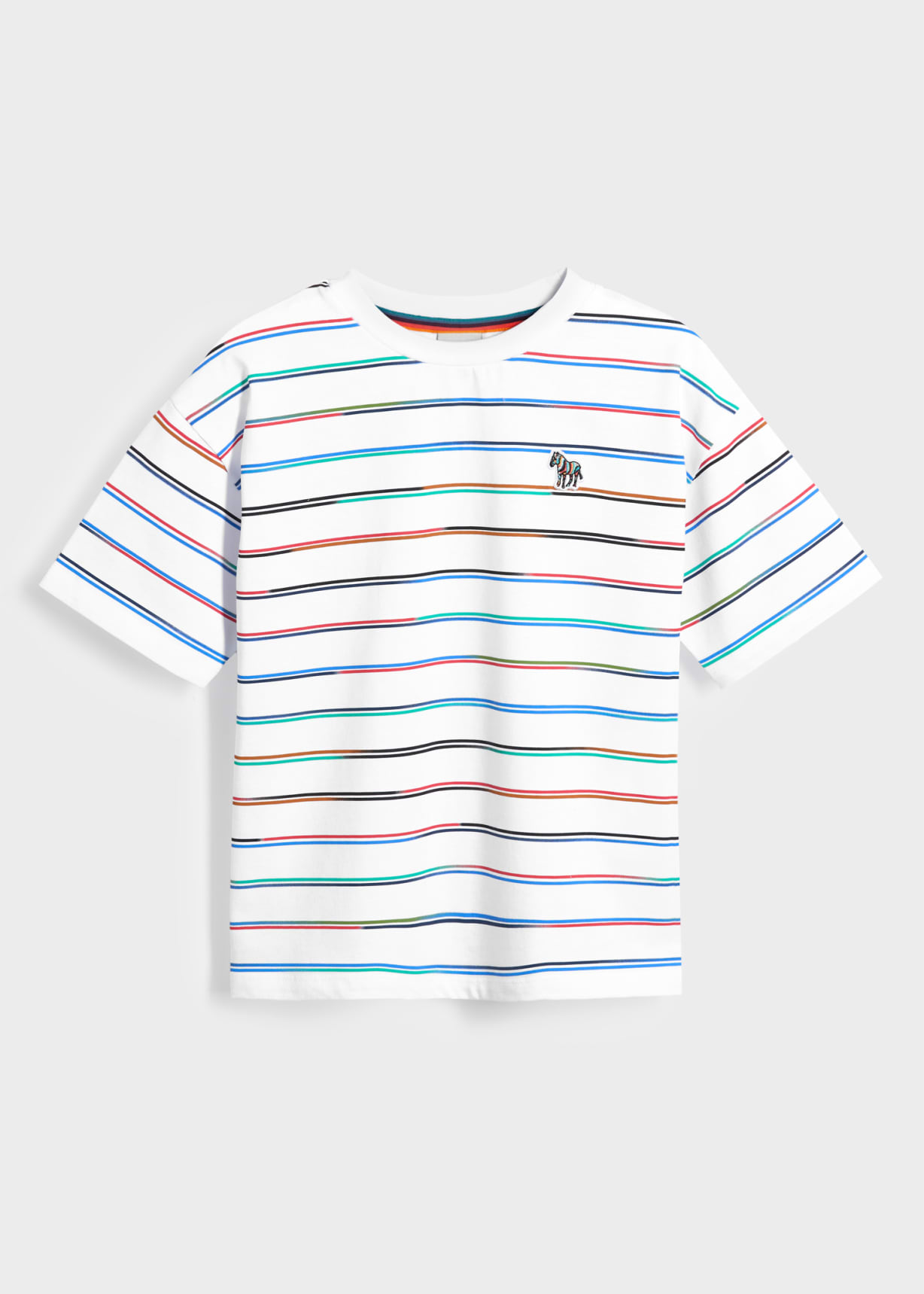 2-13 Years White Gradient Stripe T-Shirt