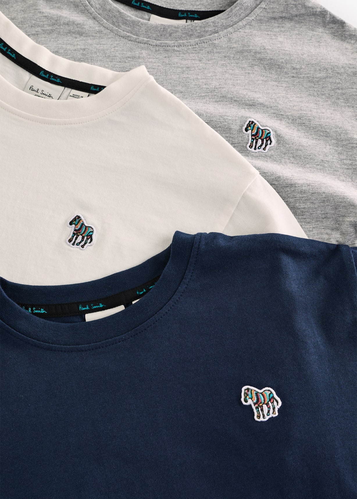 2-13 Years Navy, White & Grey Long-Sleeve T-Shirts 3 Pack