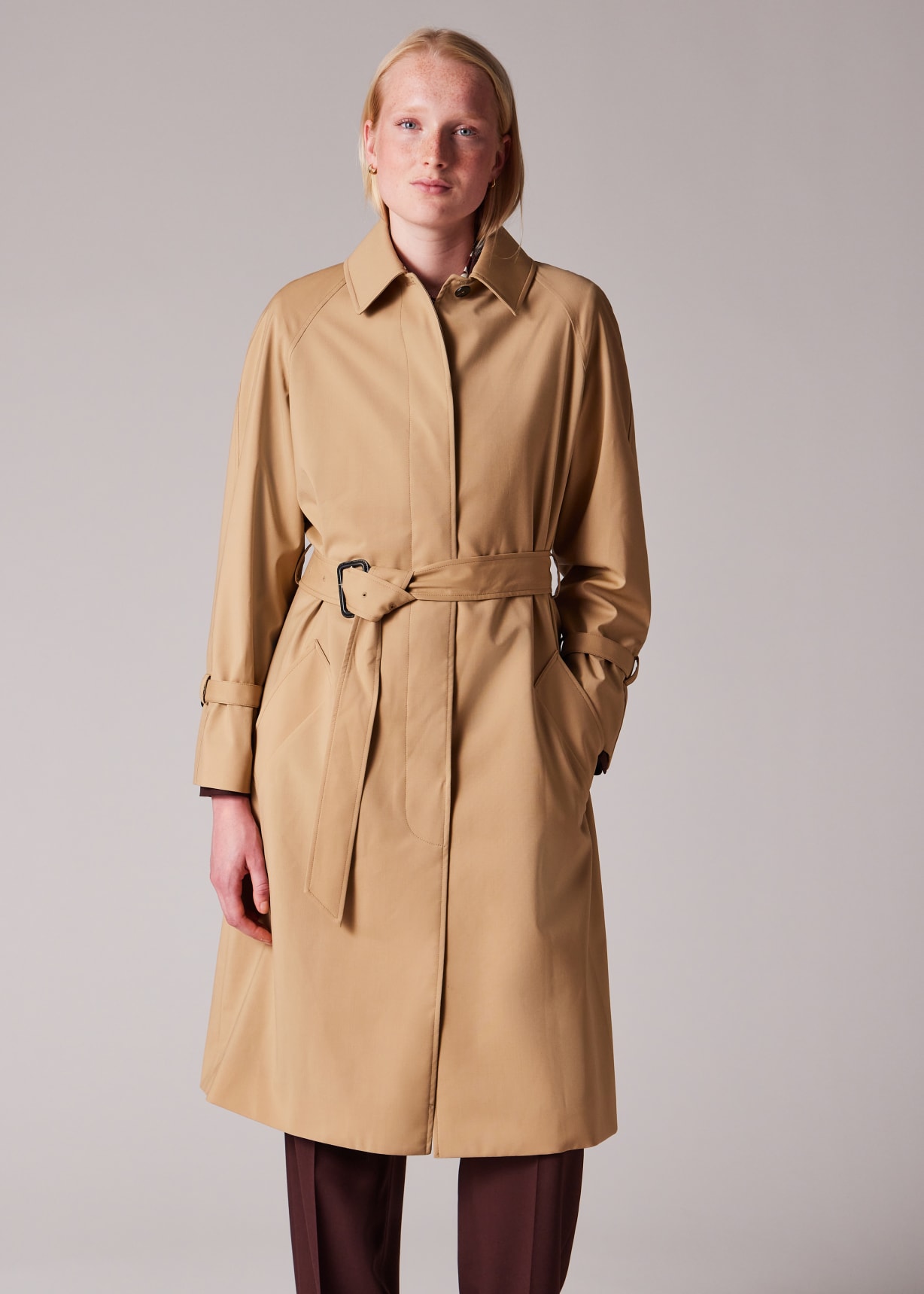 コート PAUL SMITH Woman Coat Camel W1R272CBP01934 61 Women's Light Camel Cotton Twill Pea Coat