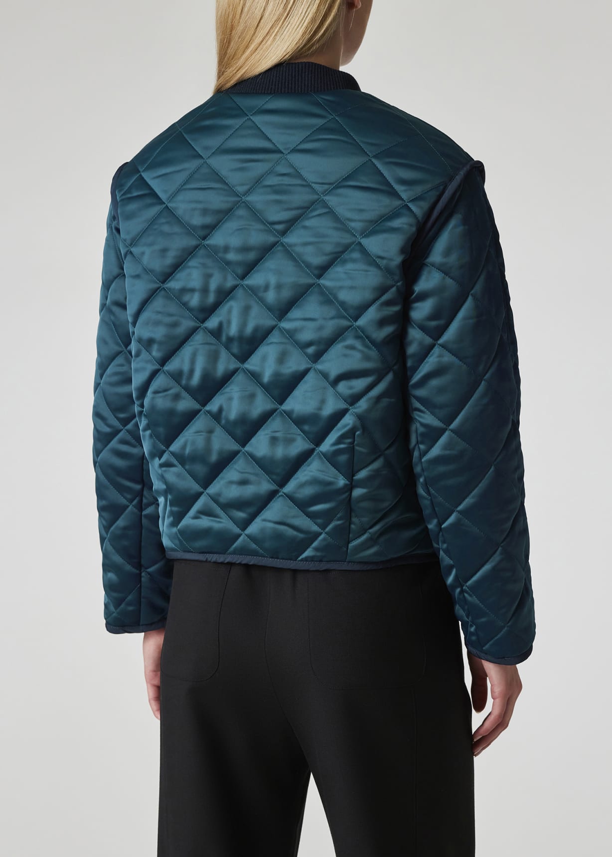 Women's Peacock Blue 'Aurora' Reversible Quilted Jacket