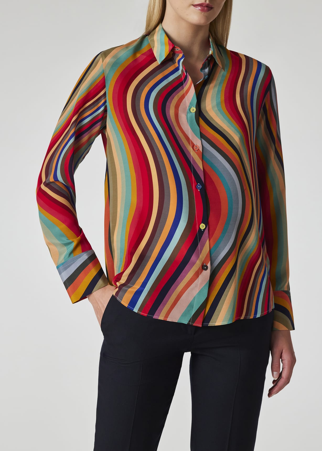 Women’s Swirl Print Silk Shirt