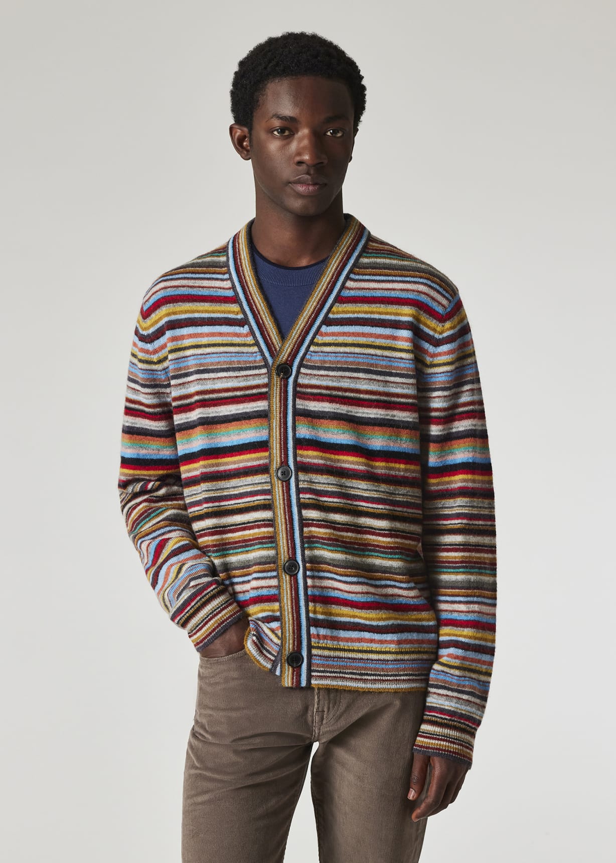 Signature Stripe' Wool-Mohair Cardigan