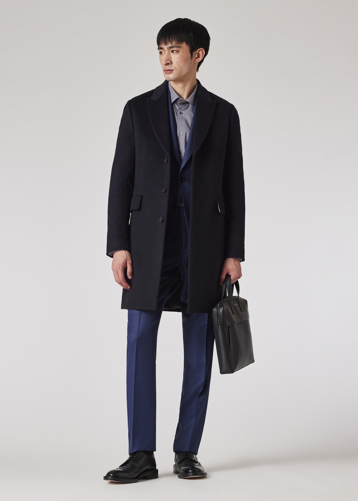 Men's Navy Cashmere Epsom Coat