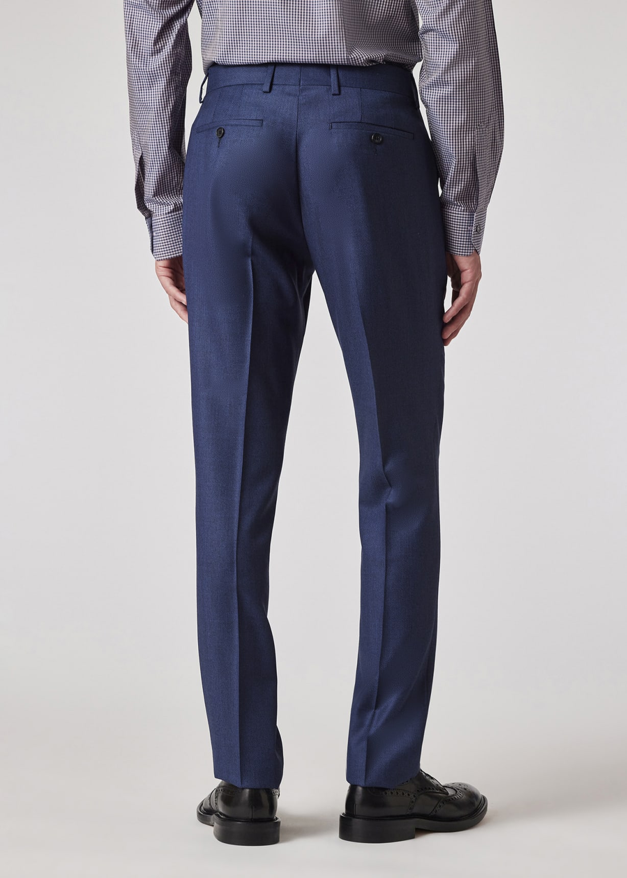【本物保証】 Soho The - Suit Wool Birdseye Blue Tailored-Fit Men's セットアップ