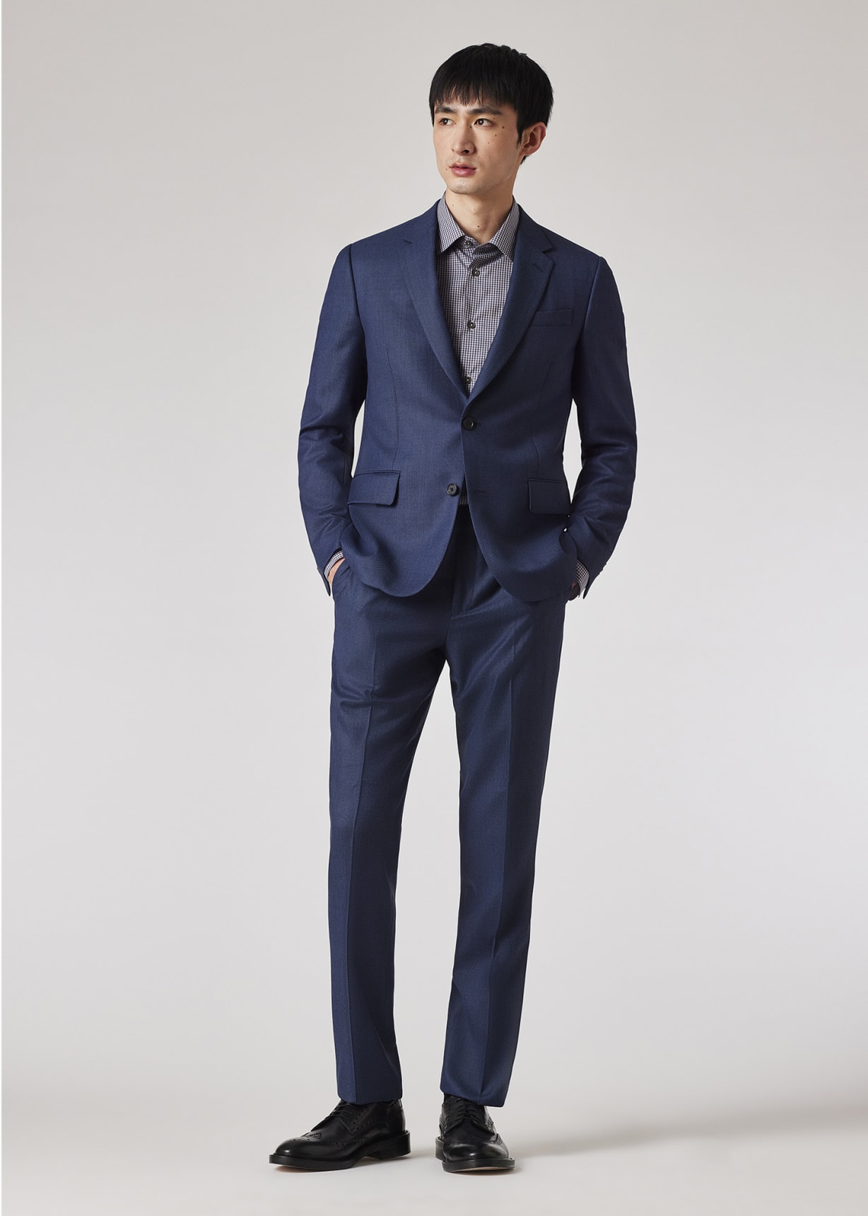 【着後レビューで 送料無料】 Blue Tailored-Fit Men's - Soho The Birdseye Suit Wool セットアップ