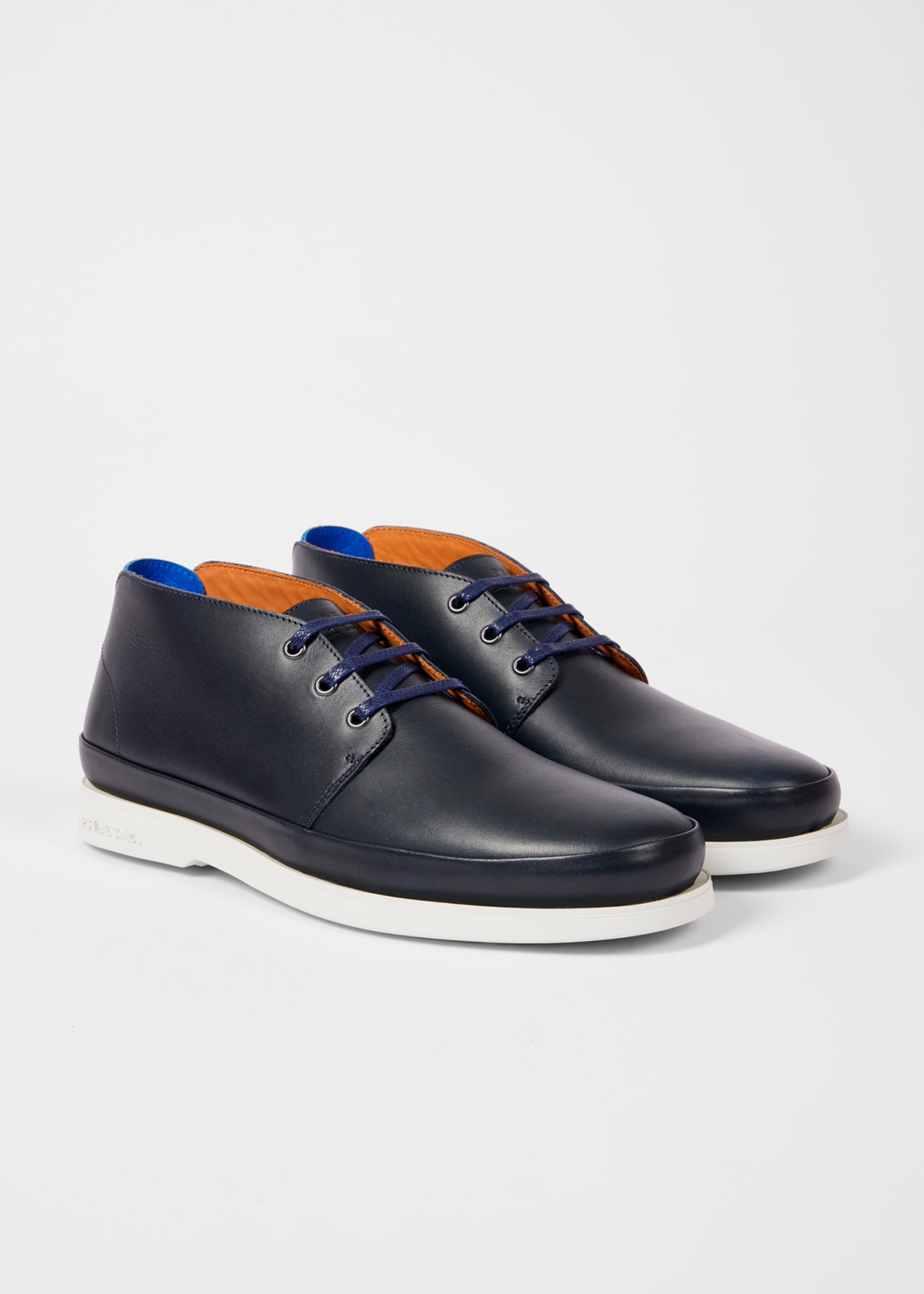 Men's Navy Leather 'Crane' Chukka Boots