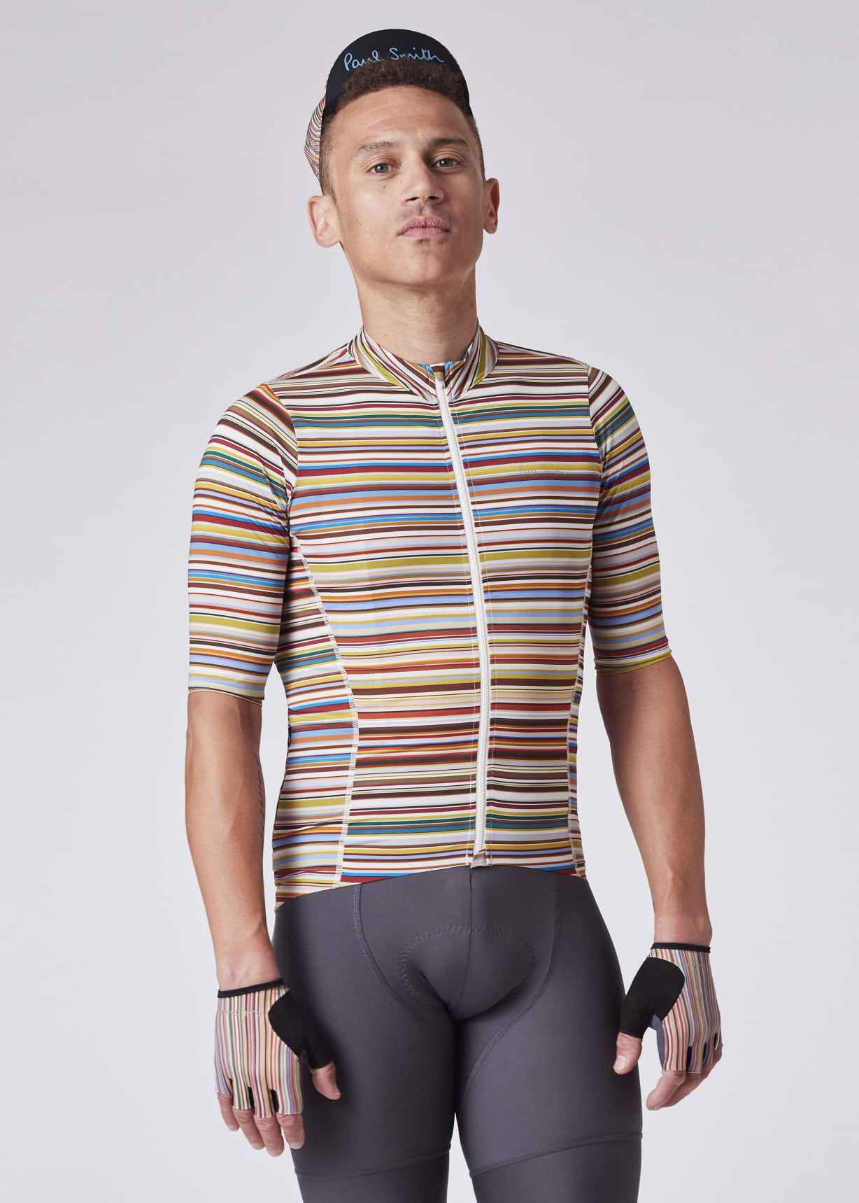 Paul Smith Gent's Cycling Bicycle Jersey Blue & Black Polka