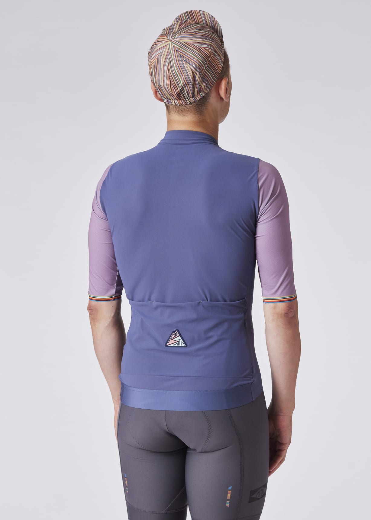 Model view - Blue Grey Cycling Jersey Paul Smith