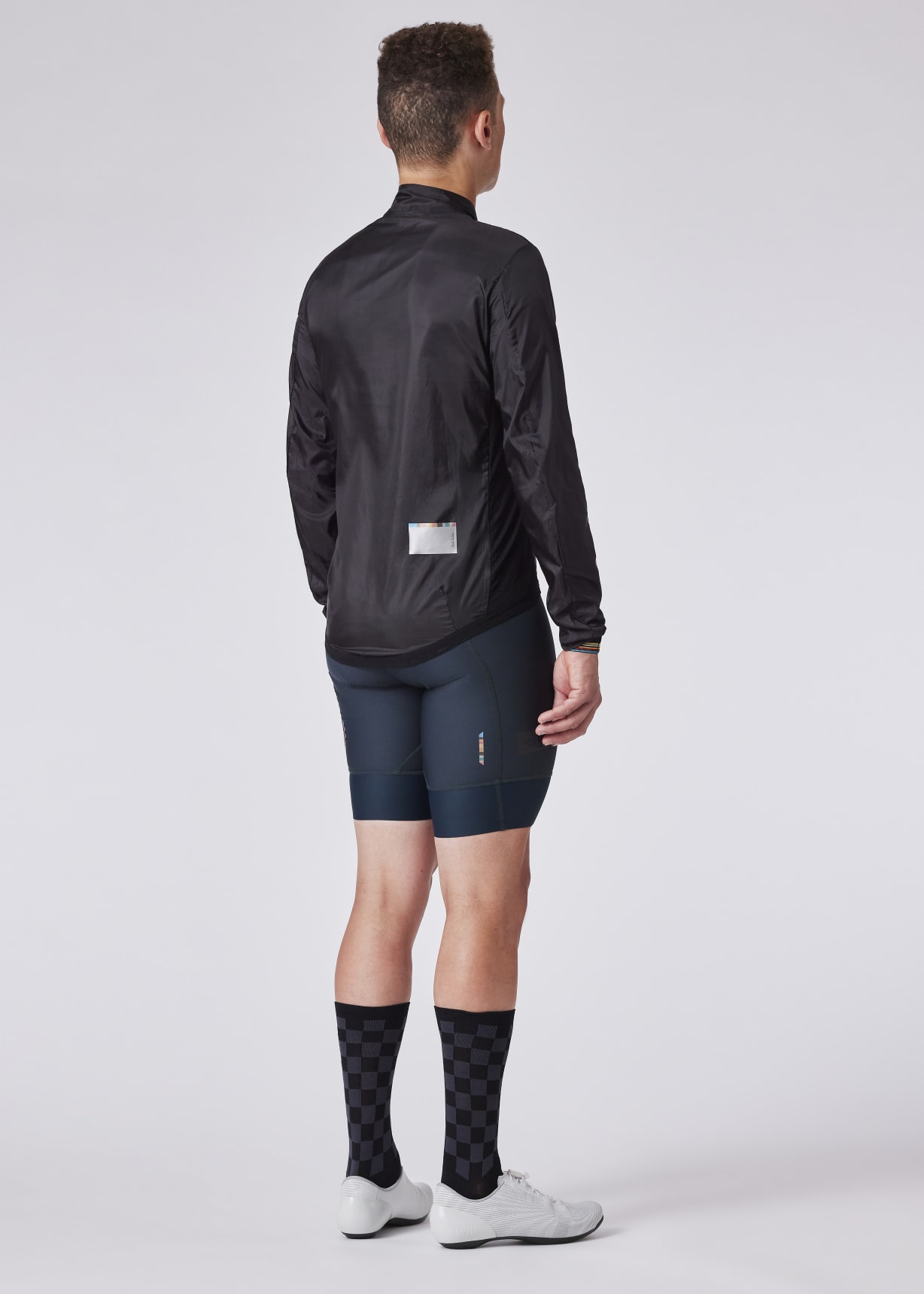 Men's Black Packable Cycling Wind Jacket