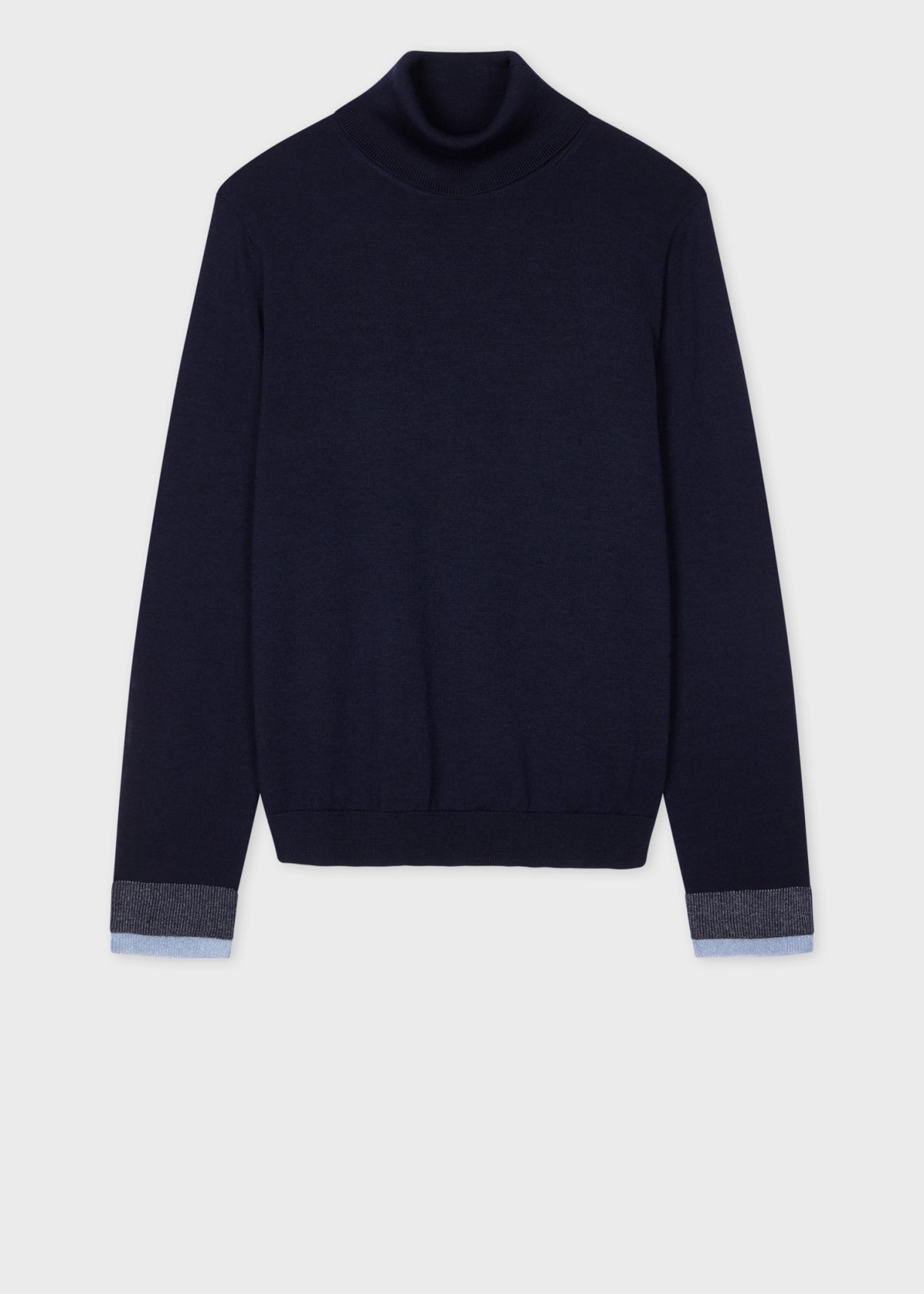 Front View - Women's Navy Knitted Roll Neck Sweater Paul Smith