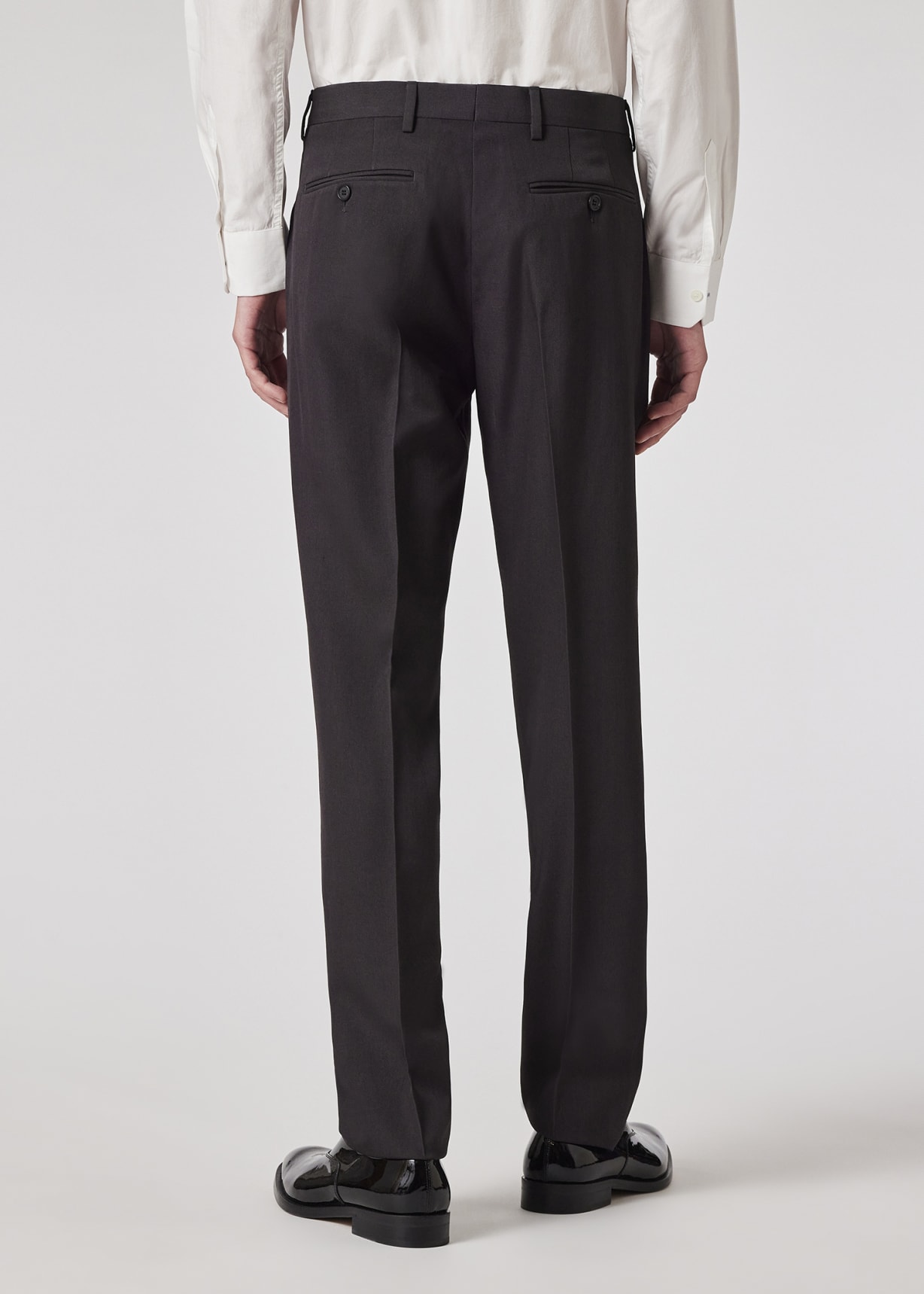Men's Straight-Fit Charcoal Wool Trousers