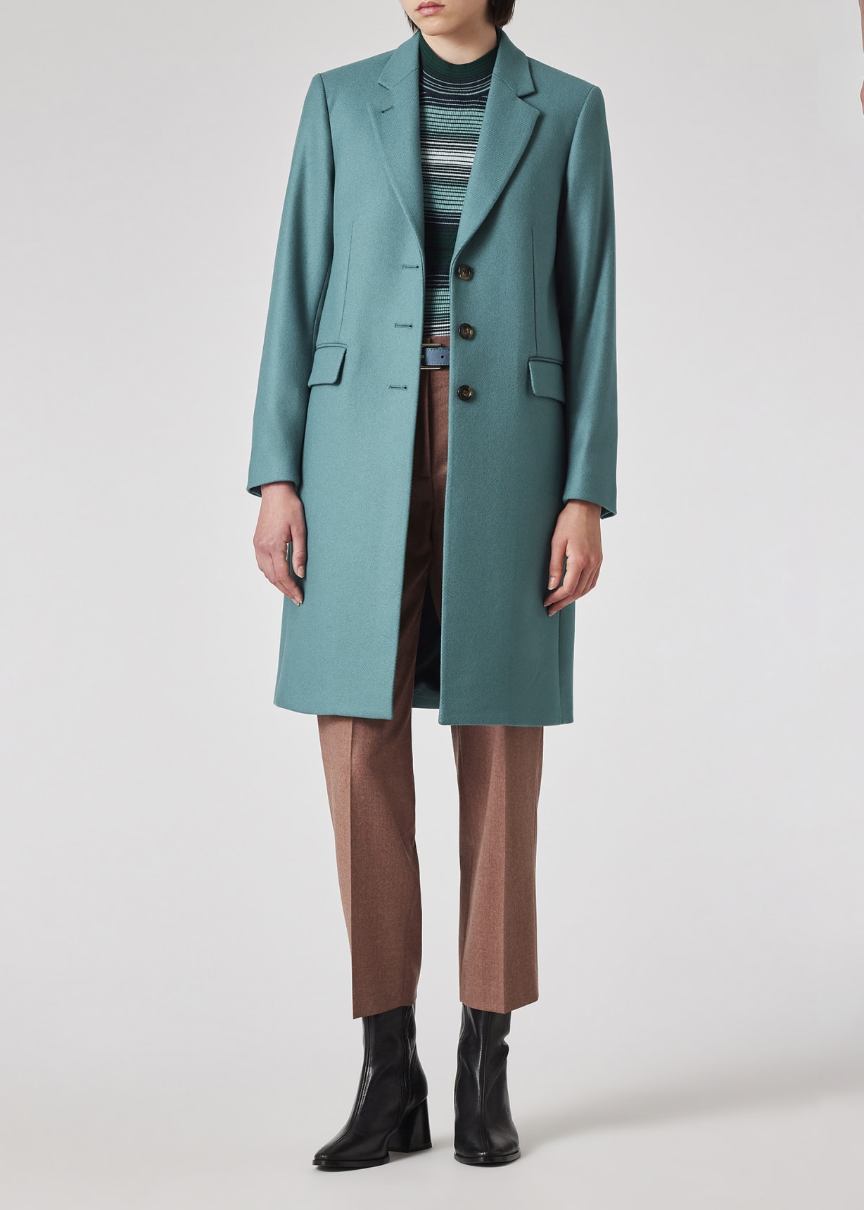 Women's Peacock Wool-Blend Epsom Coat
