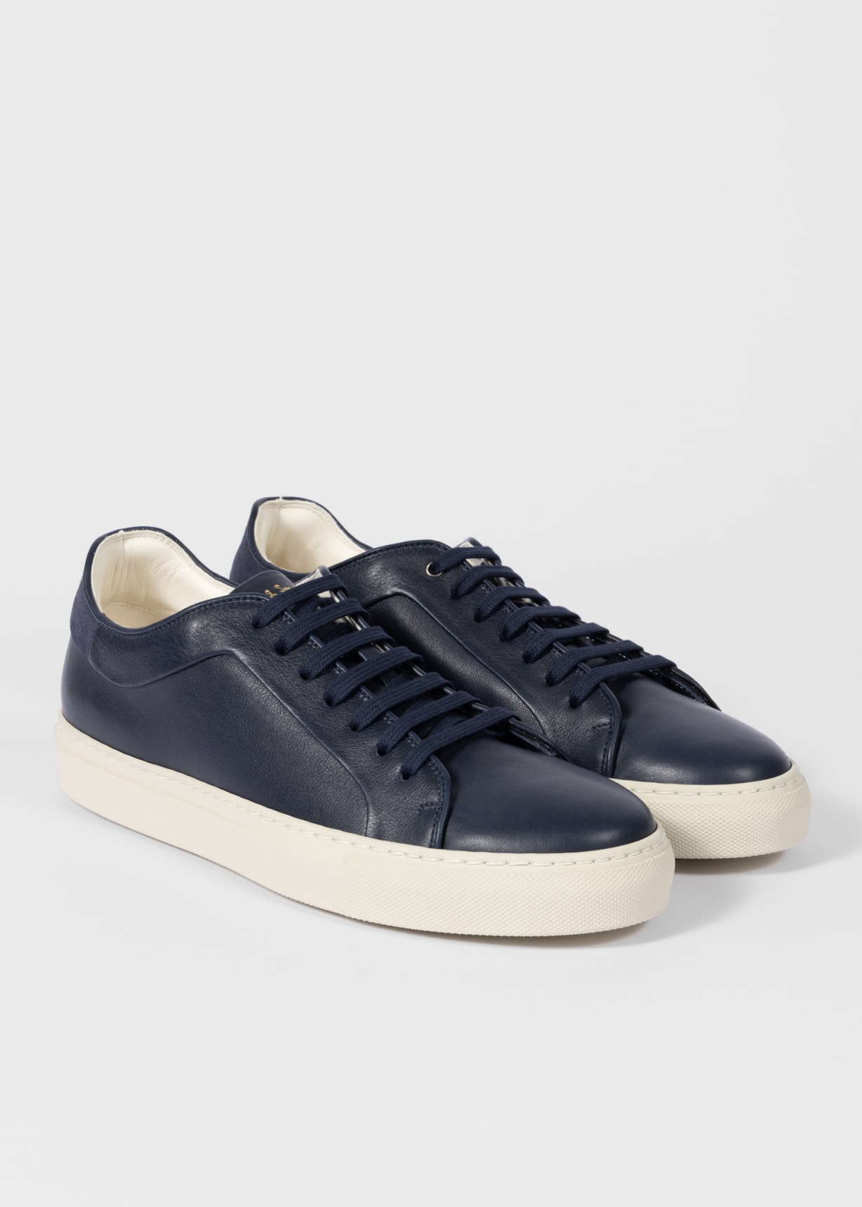 Men's Navy Leather 'Basso' Trainers