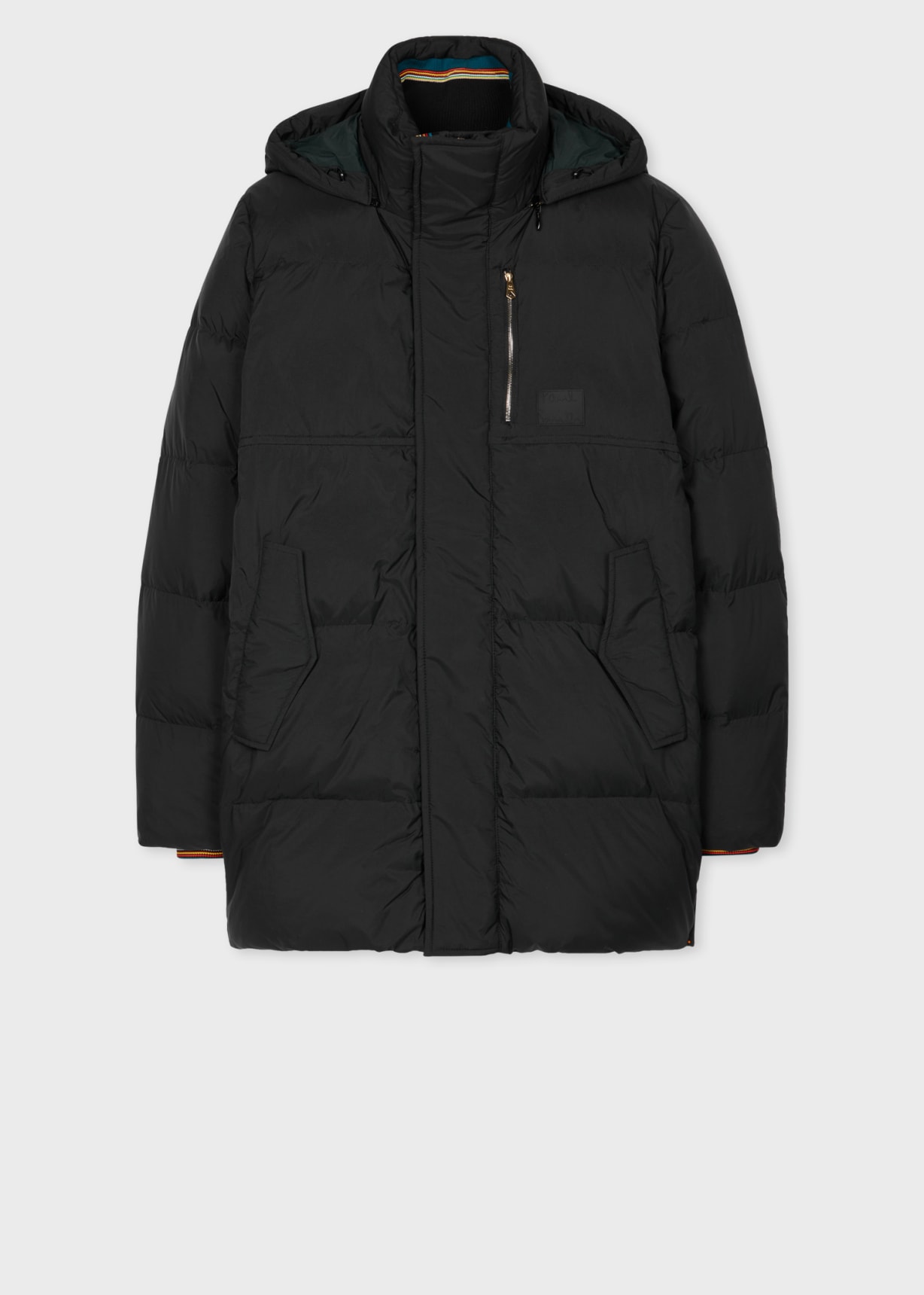 Product view - Black Water Repellent Mid-Length Down Coat Paul Smith
