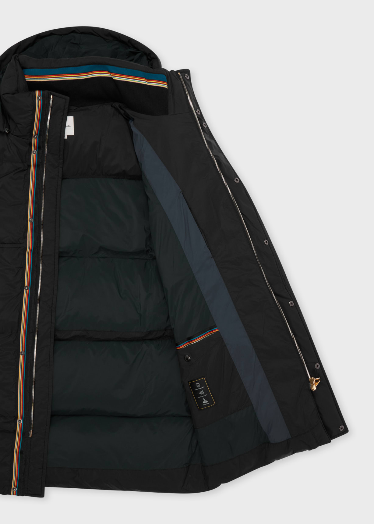 Product view - Black Water Repellent Mid-Length Down Coat Paul Smith