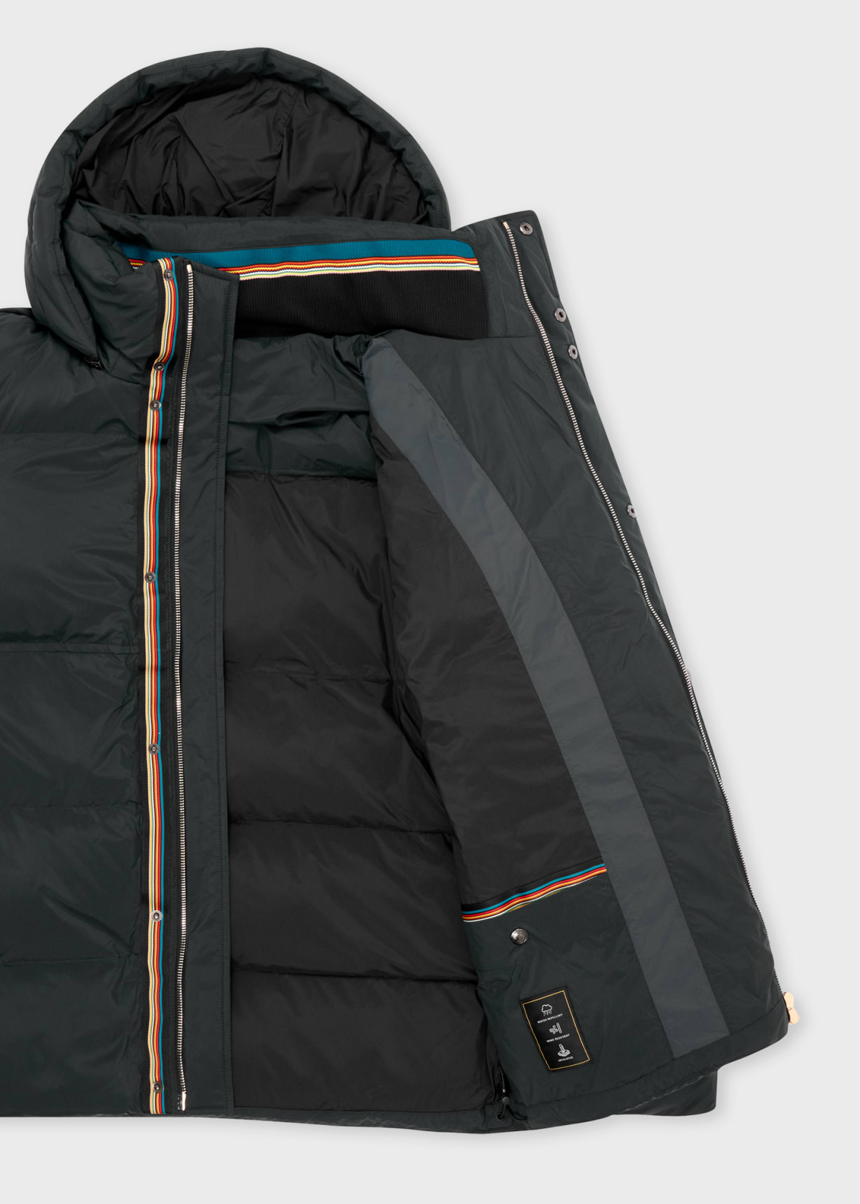 Men's Forest Green Water-Repellent Short Down Coat