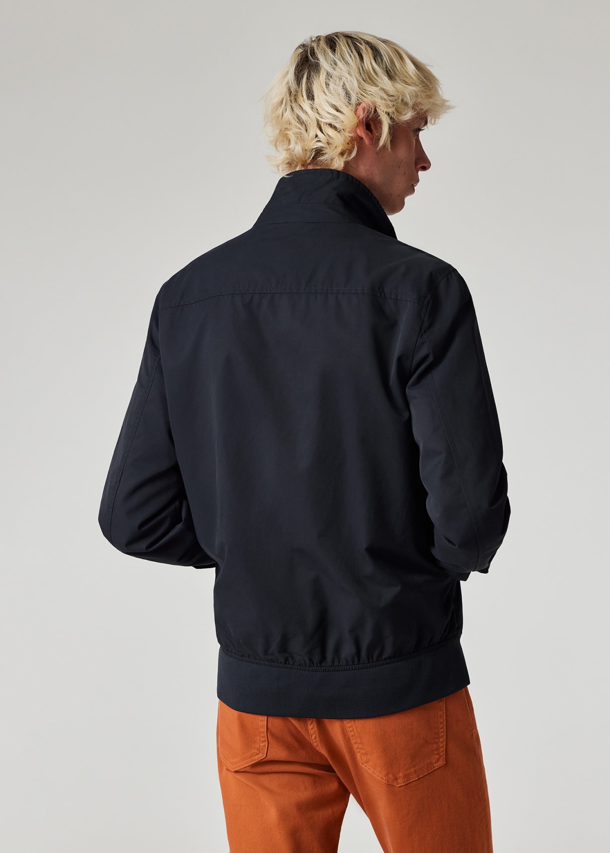 英国製 Paul Smith × MACKITOSH ハリントン ジャケット Men's Navy Cotton-Nylon Harrington Jacket
