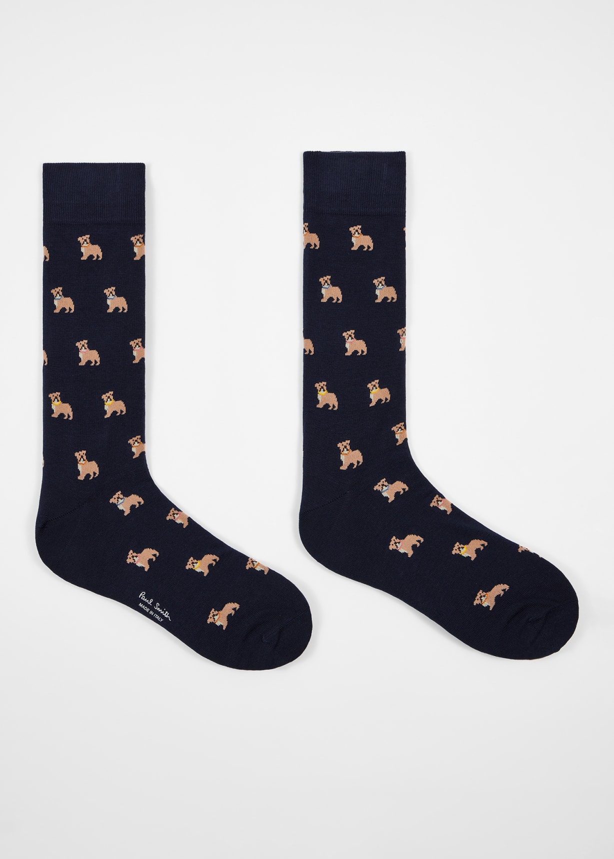 Preview View - Dark Blue Cotton-Blend 'Bulldog' Socks Paul Smith