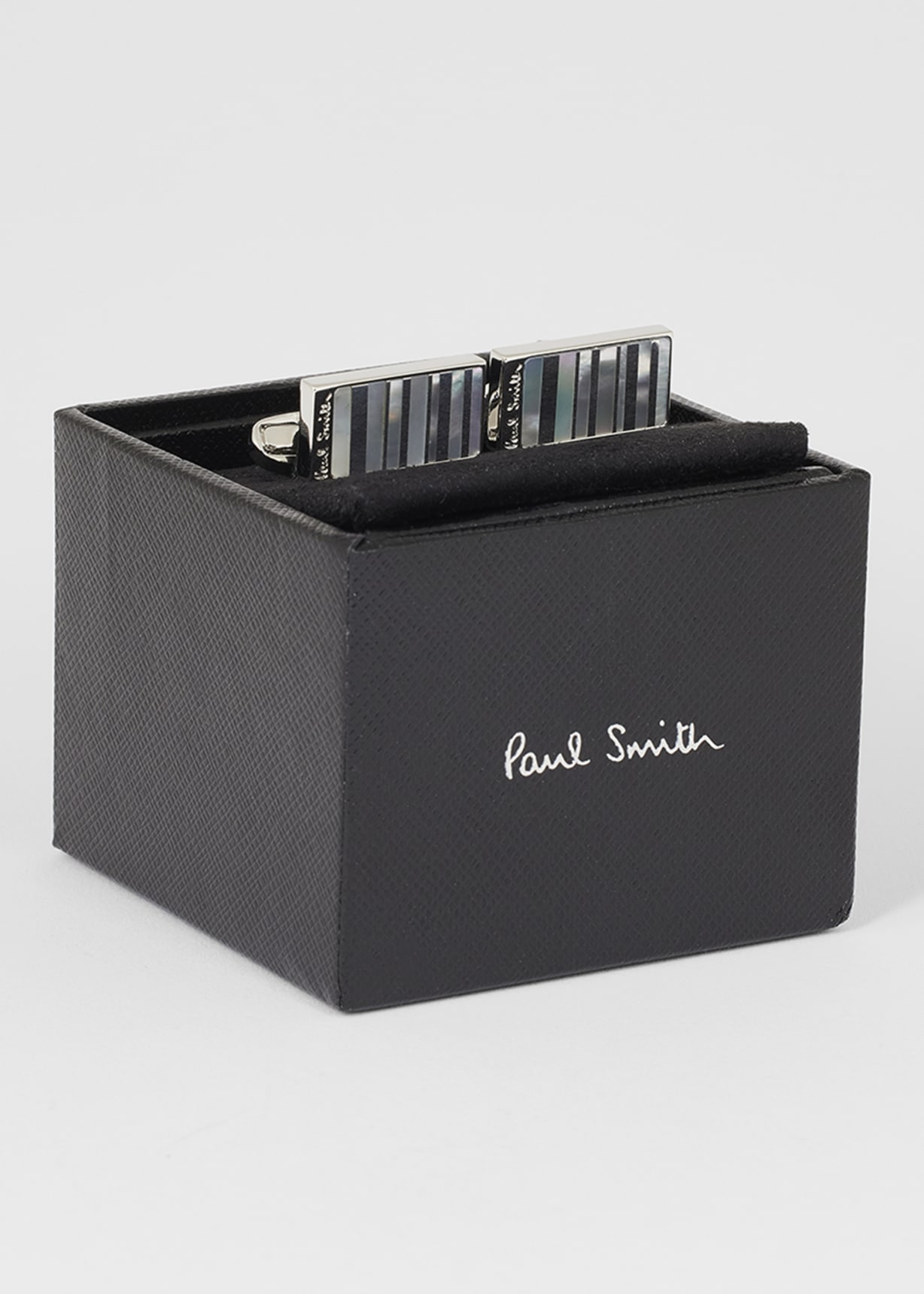 Silver Mother Of Pearl Stripe Cufflinks