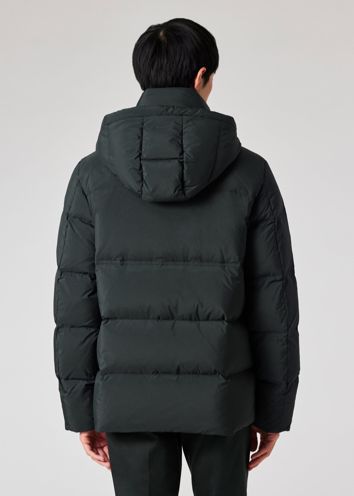 Men's Forest Green Water-Repellent Short Down Coat