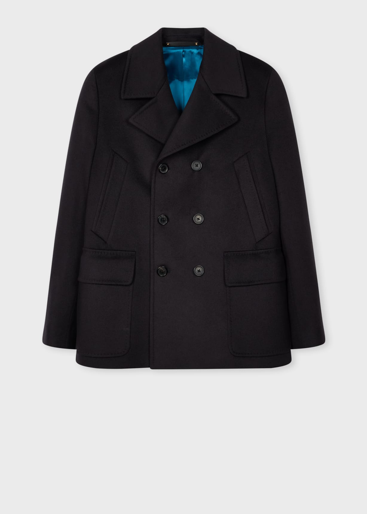 Men's Dark Navy Wool And Cashmere-Blend Pea Coat