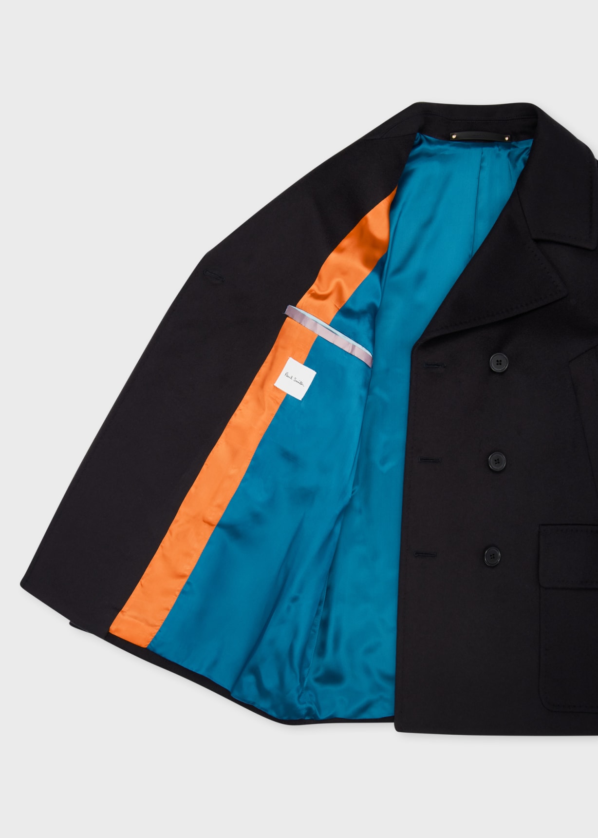 Men's Dark Navy Wool And Cashmere-Blend Pea Coat