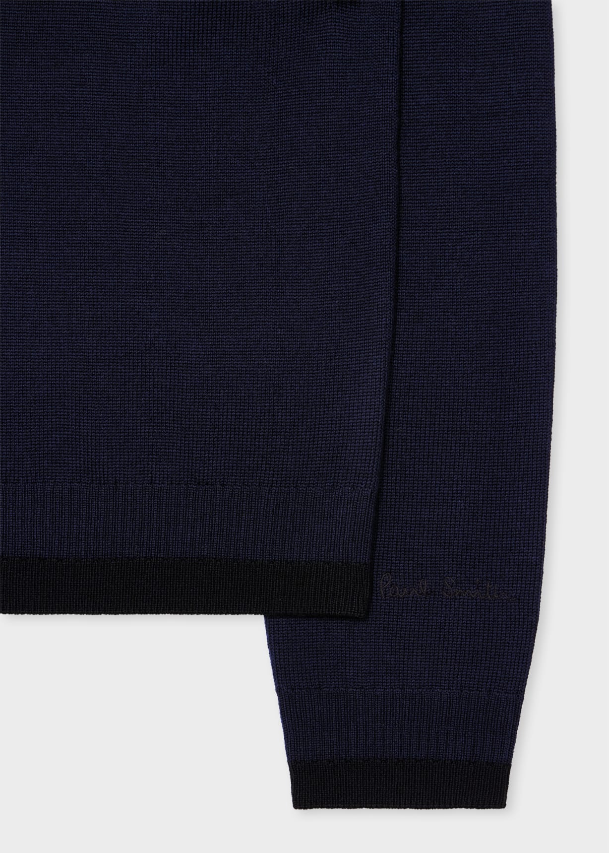Navy Blue Merino Wool V Neck Sweater
