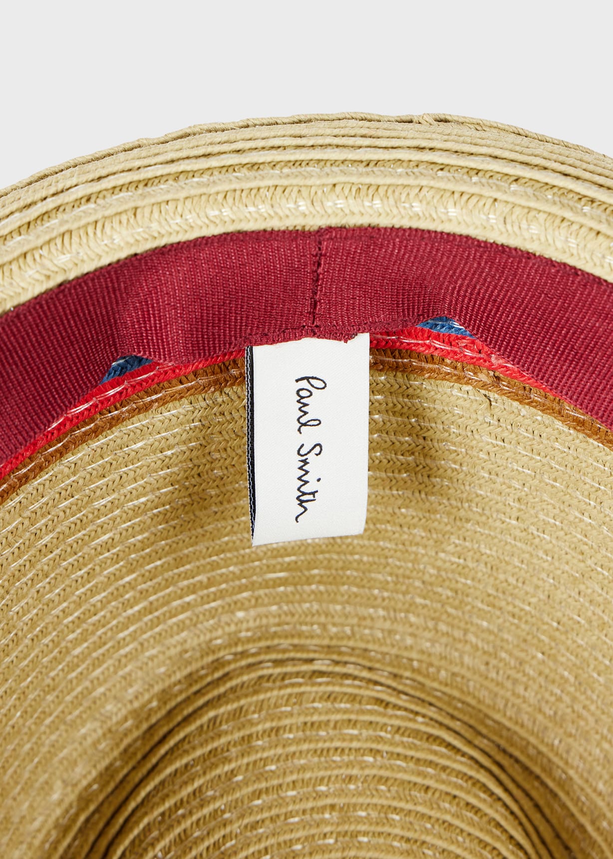 Detail View - Beige 'Artist Stripe' Trim 'Trilby' Hat Paul Smith