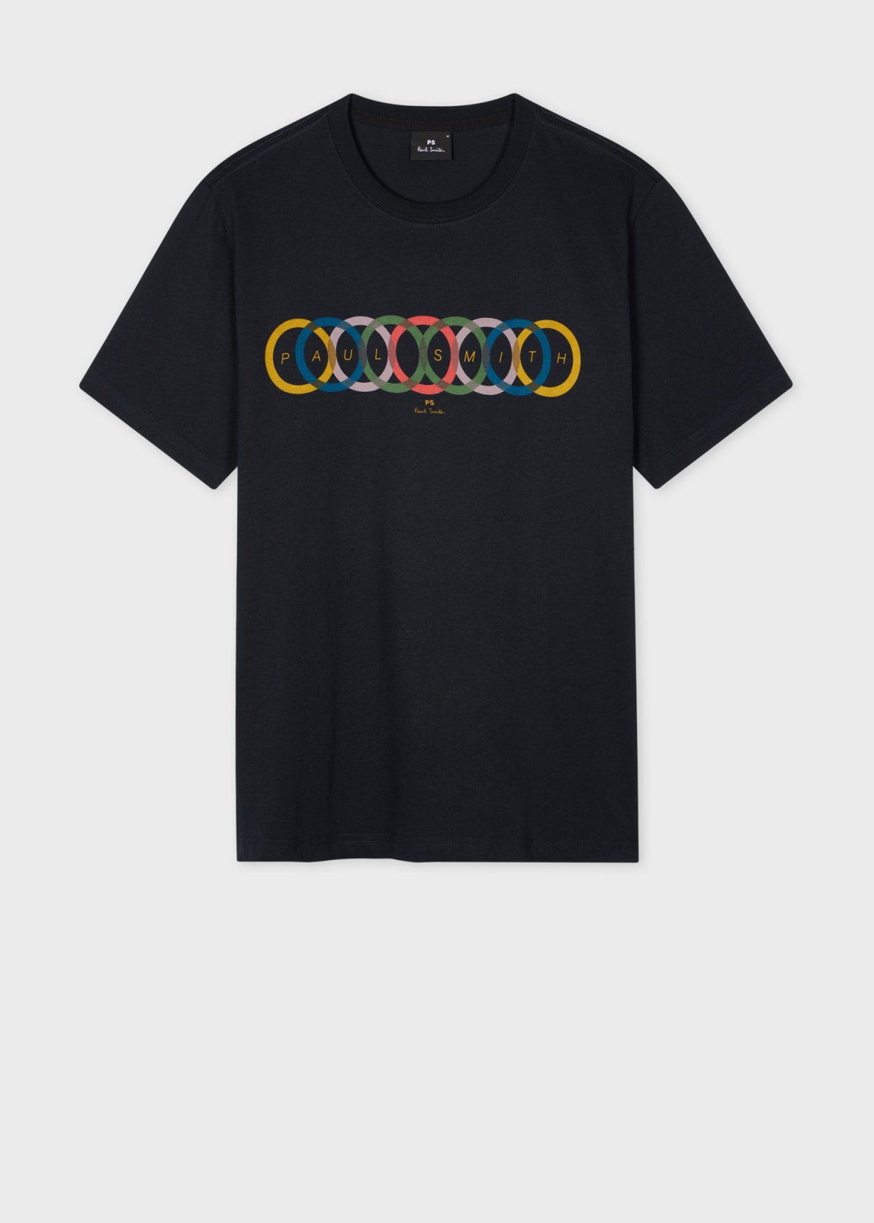 Tシャツ・カットソー Paul Smith FW24 STRIPED SHIRT (M2R-945Y-N22146_92) Men's Dark Navy 'Overlapping Circles' Print T-Shirt