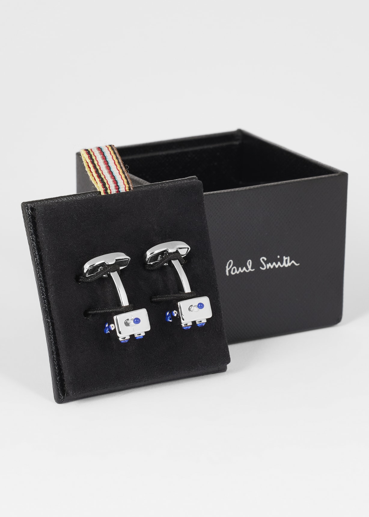 アクセサリーその他 Paul Smith Cufflinks With Logo Silver and Blue Robot Cufflinks