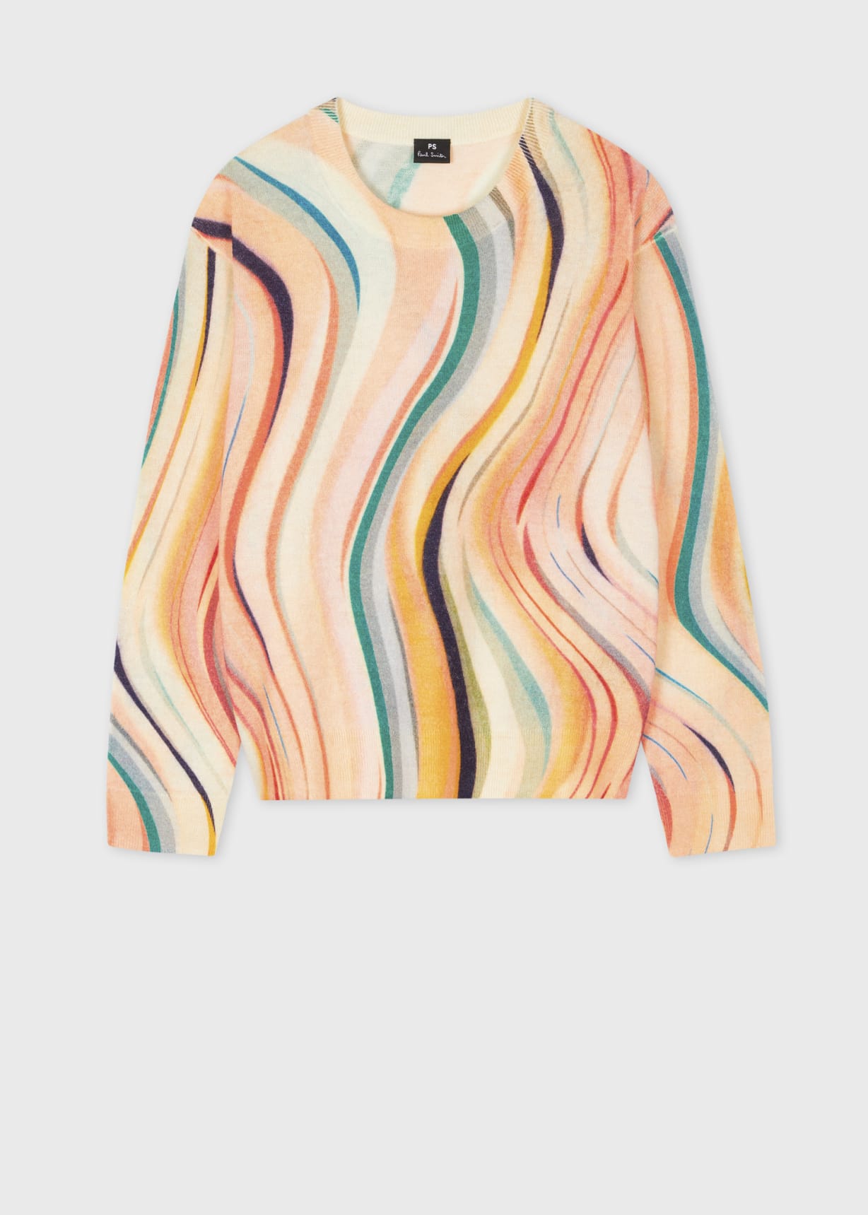 Front View - Women's 'Swirl' Crew Neck Knitted Sweater Paul Smith