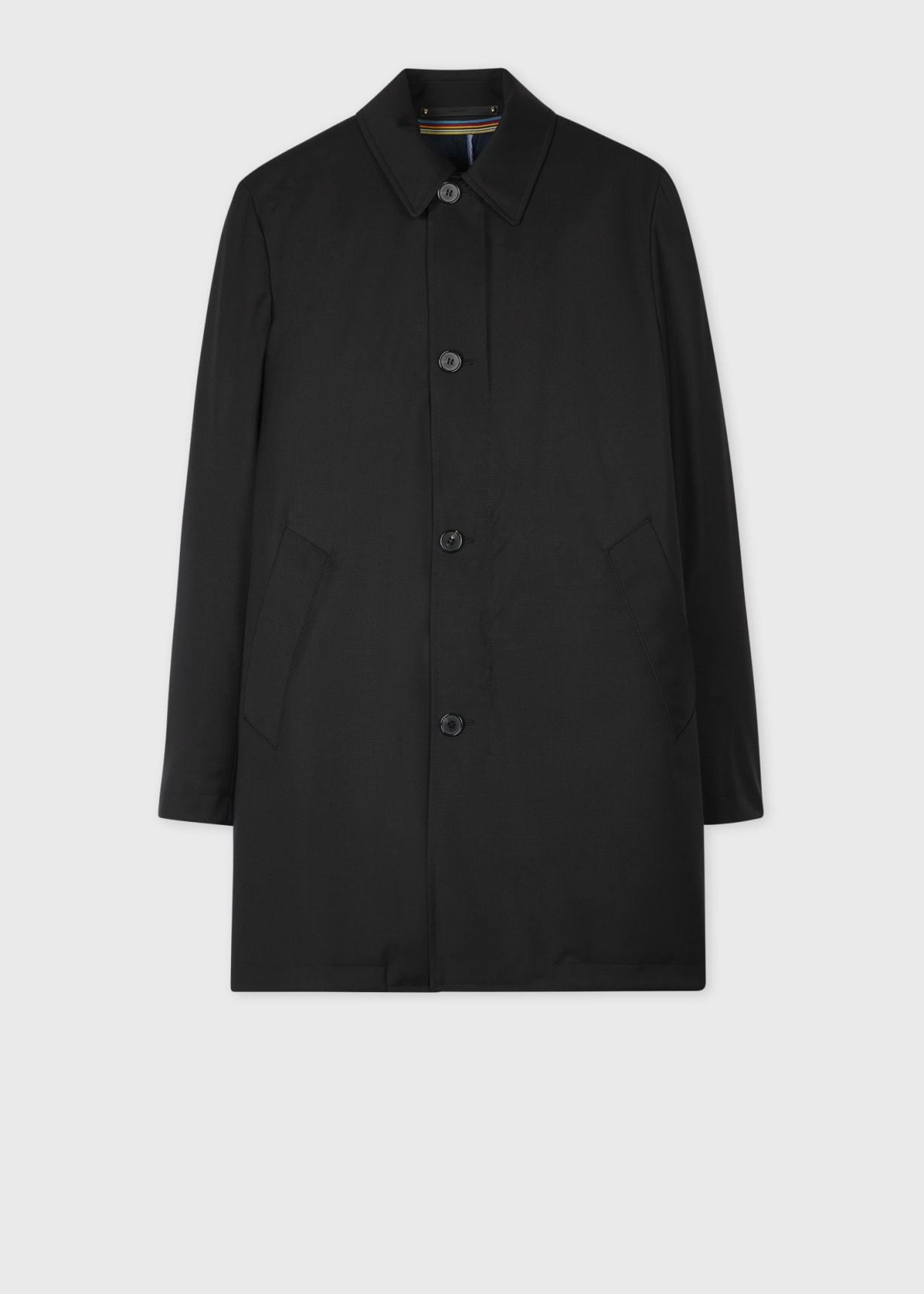 Men's Black 'Storm System' Wool Mac With Detachable Gilet