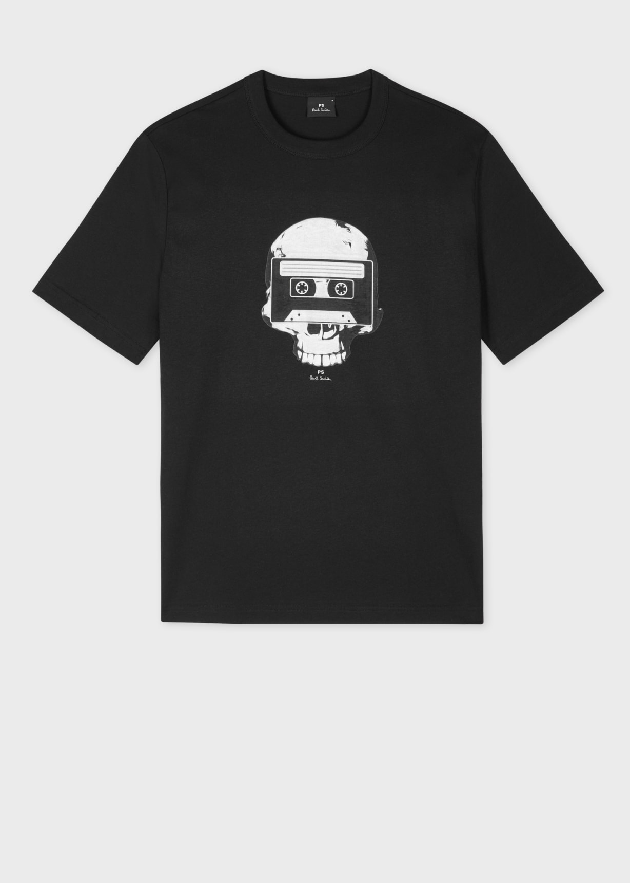 【送料関税込】Paul Smith Skull T-Shirt Men's Black 'Skull Tape' Print T-Shirt
