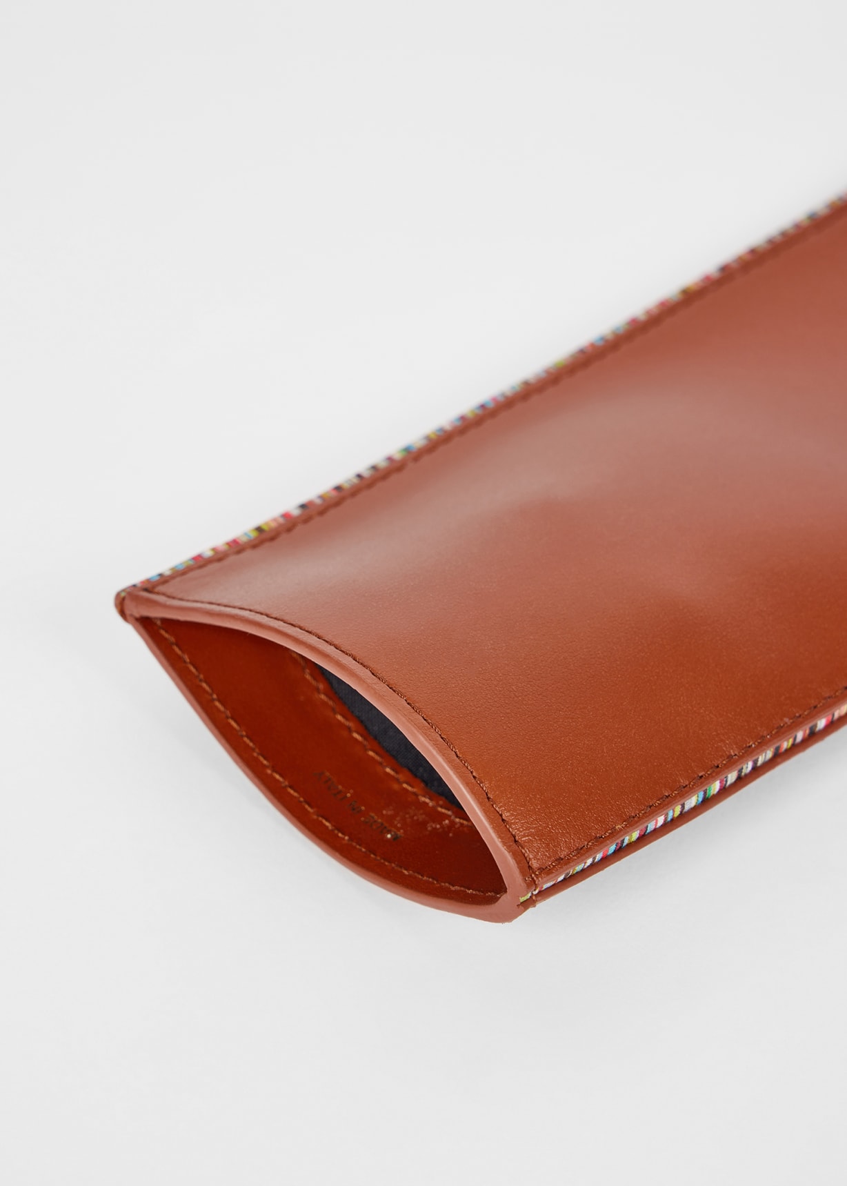 Men's Tan 'Signature Stripe' Trim Glasses Case