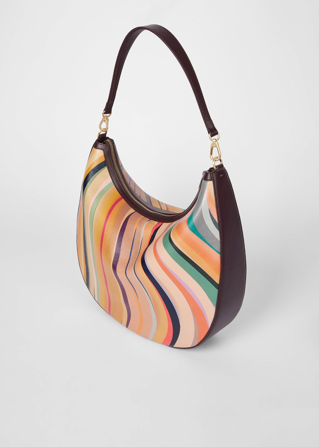 Women's 'Swirl' Leather Medium Round Hobo Bag