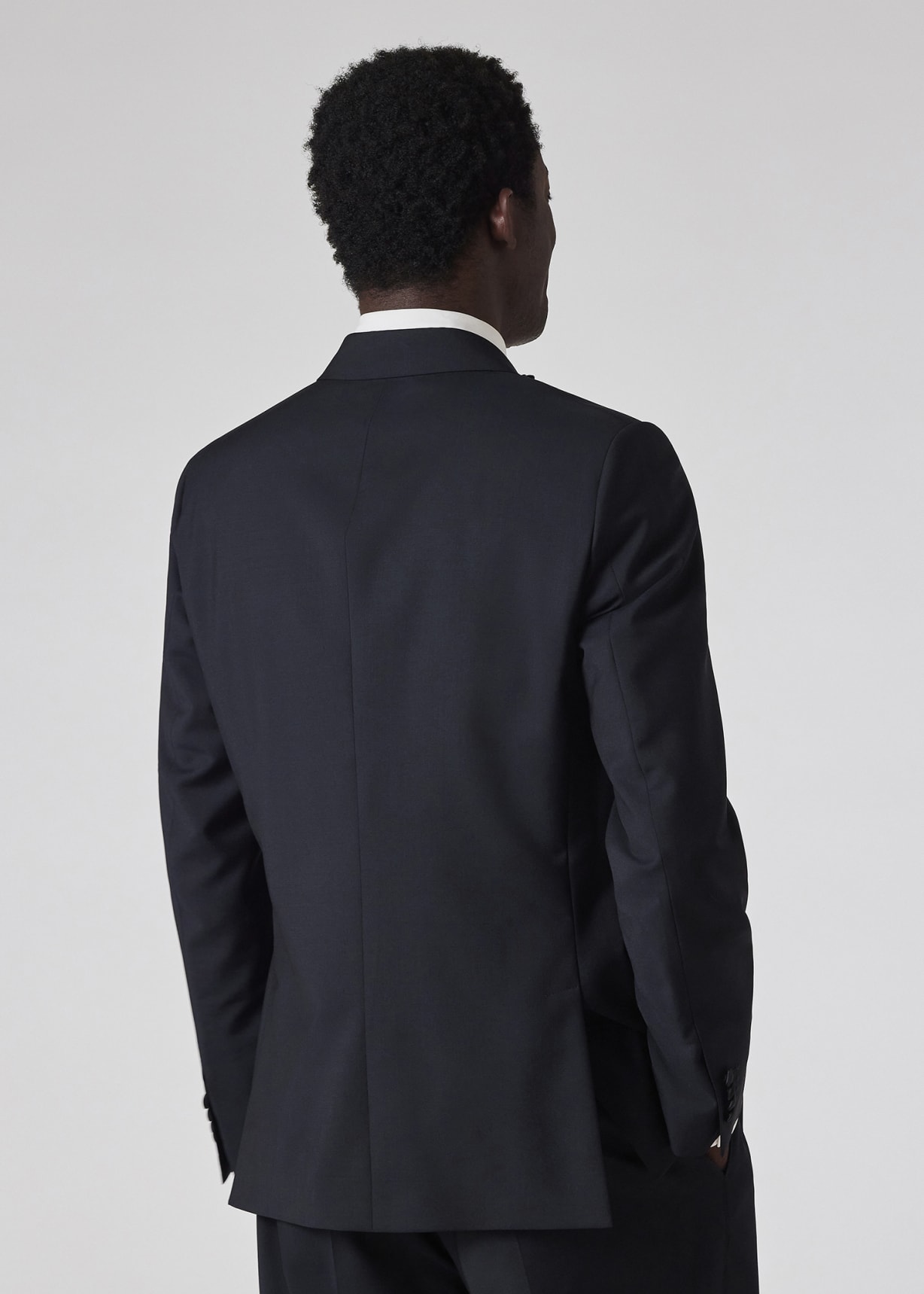 【Paul Smith】20AW double Tailored JKT Men's Tailored-Fit Navy 'Suit To Travel In' Double-Breasted Blazer
