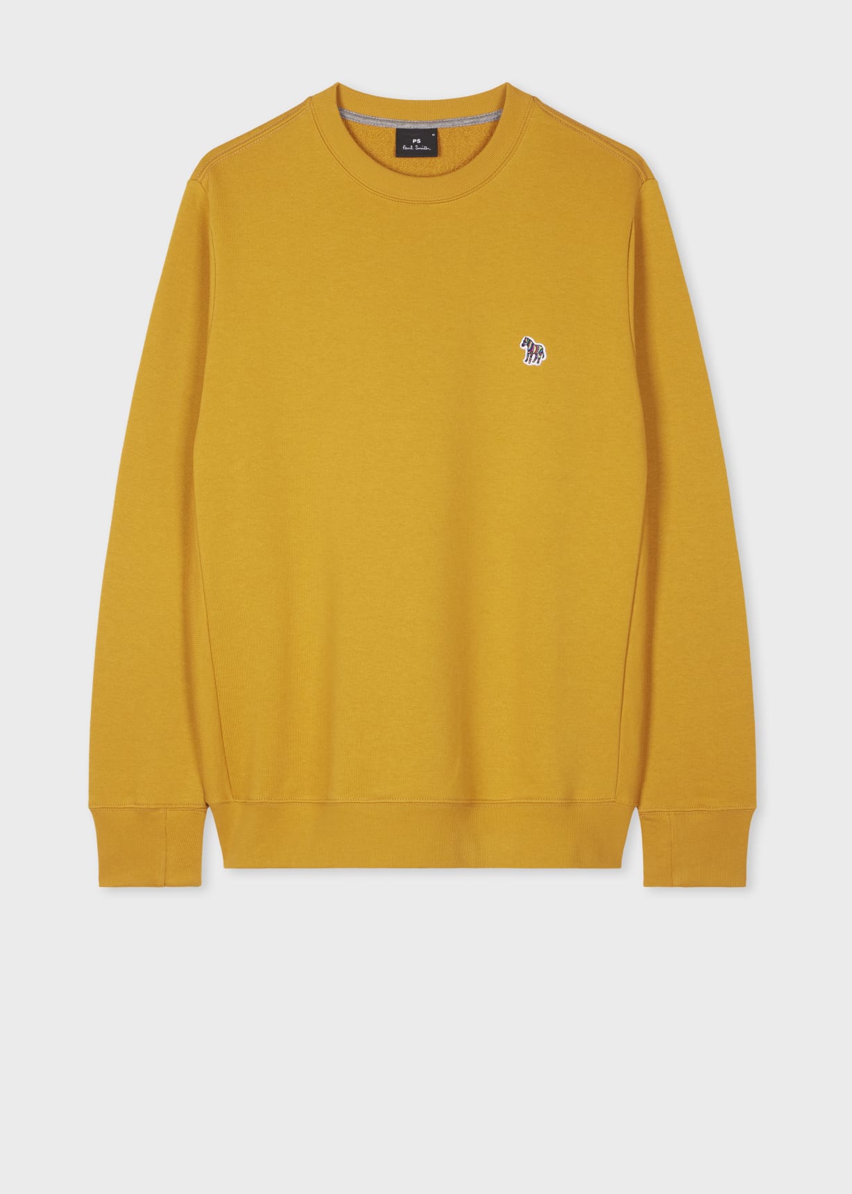 Men's Yellow Ochre Zebra Logo Organic Cotton Sweatshirt