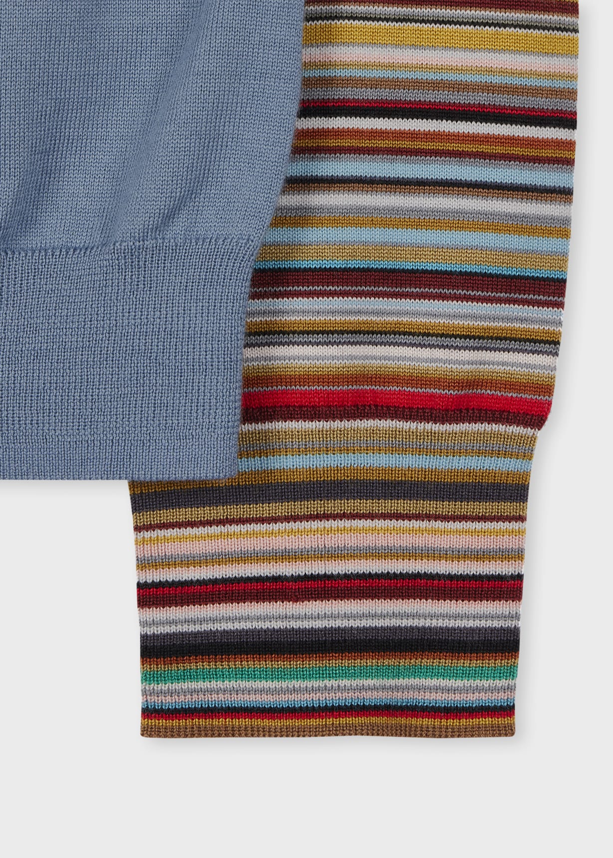 Detail View - Women's Light Blue 'Signature Stripe' Cuff Cardigan Paul Smith
