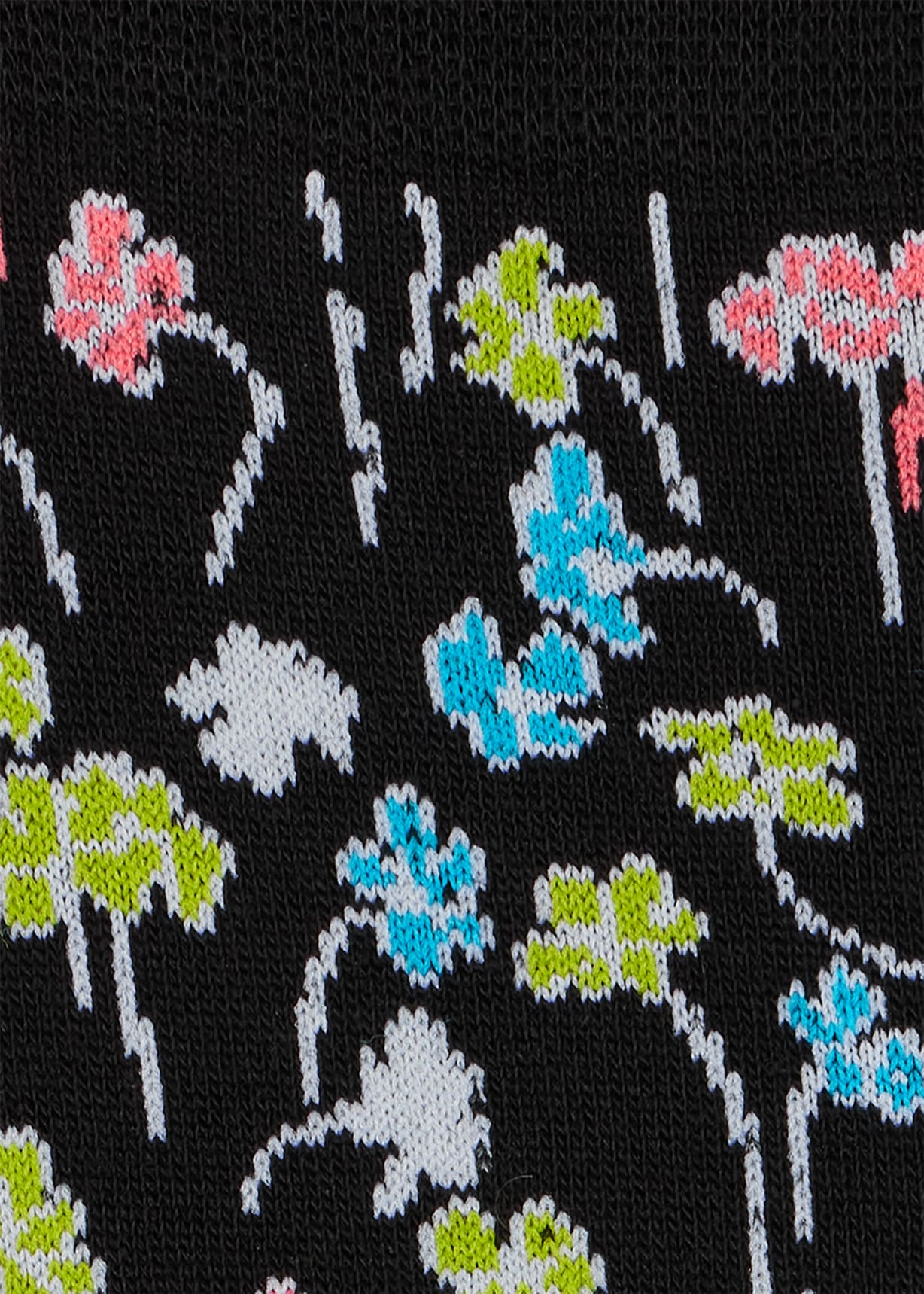 Detail View - Black Multicolour Floral Socks Paul Smith