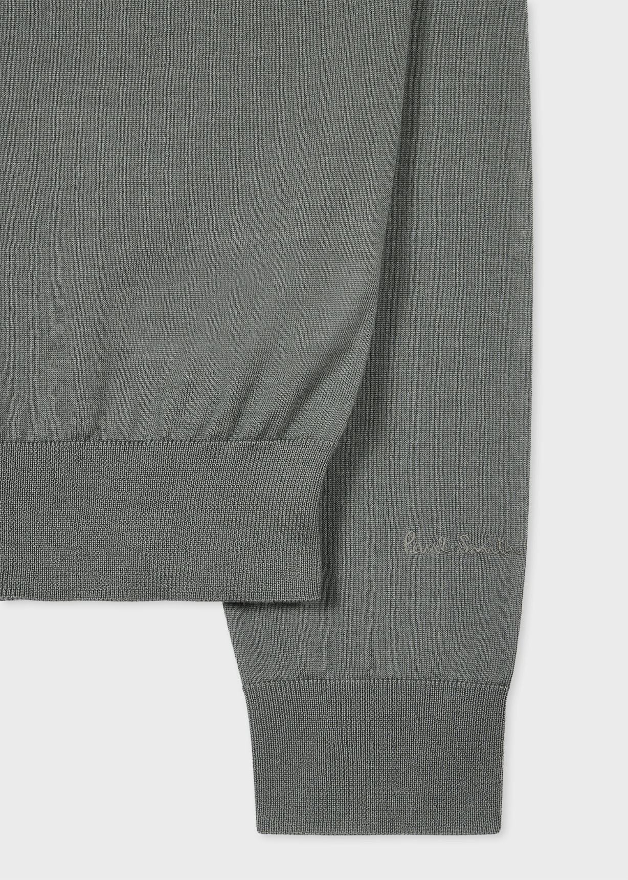Product view - Slate Green Merino Wool Half-Zip Sweater Paul Smith