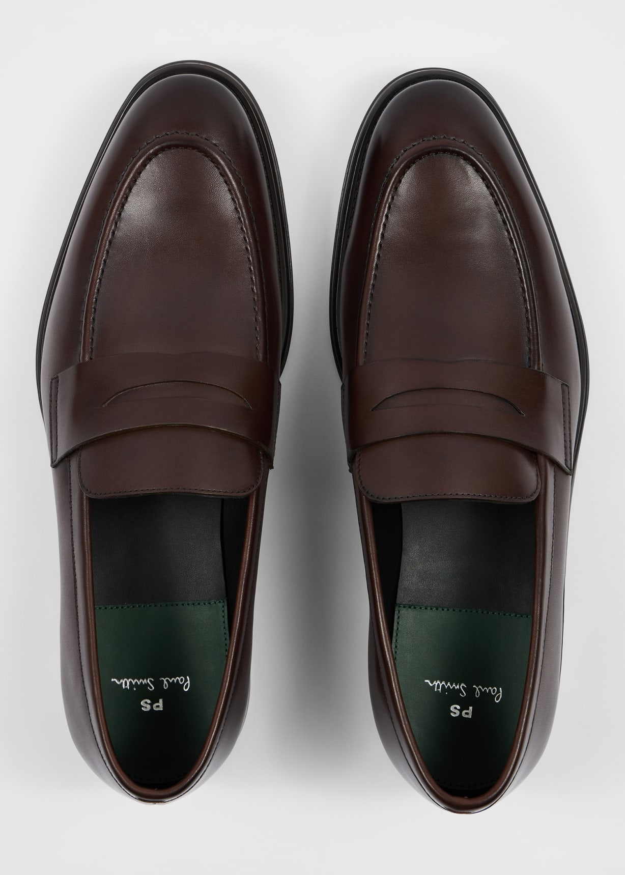 Product view - Dark Brown Leather 'Pierce' Loafers Paul Smith