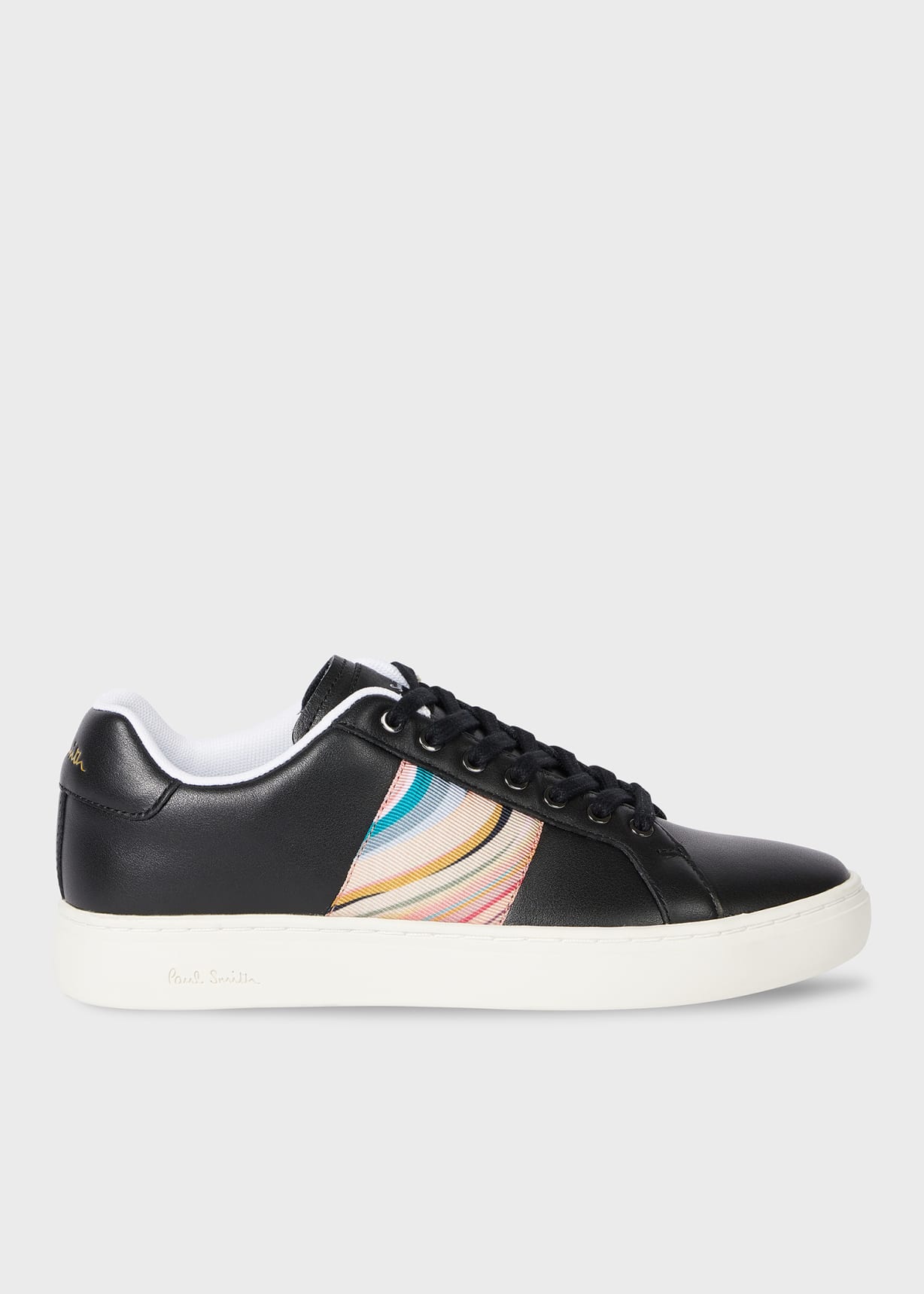 Product view - Women's Black Leather 'Dusky Swirl' 'Lapin' Trainers Paul Smith