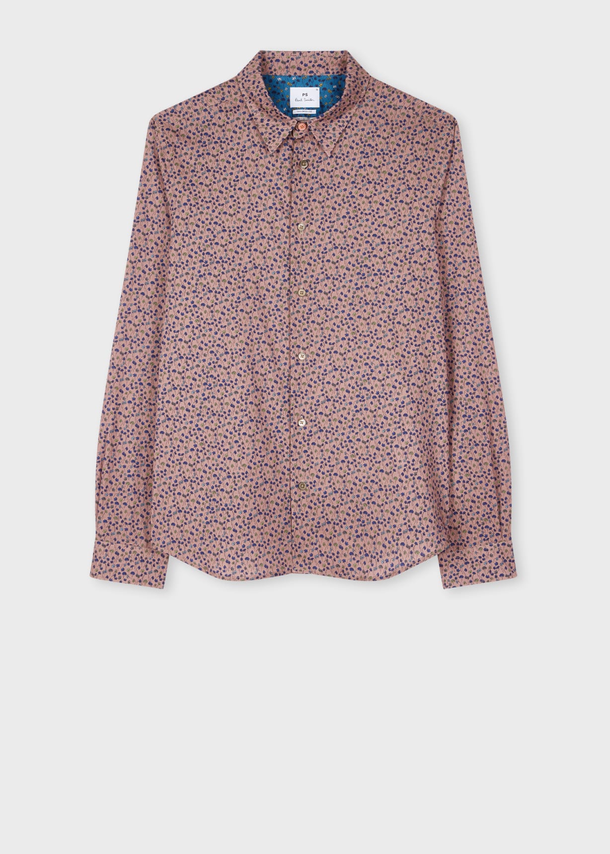 Tシャツ・カットソー Paul Smith MENS TAILORED FIT SHIRT Men's Tailored-Fit Mauve 'Oxalis Floral' Print Shirt