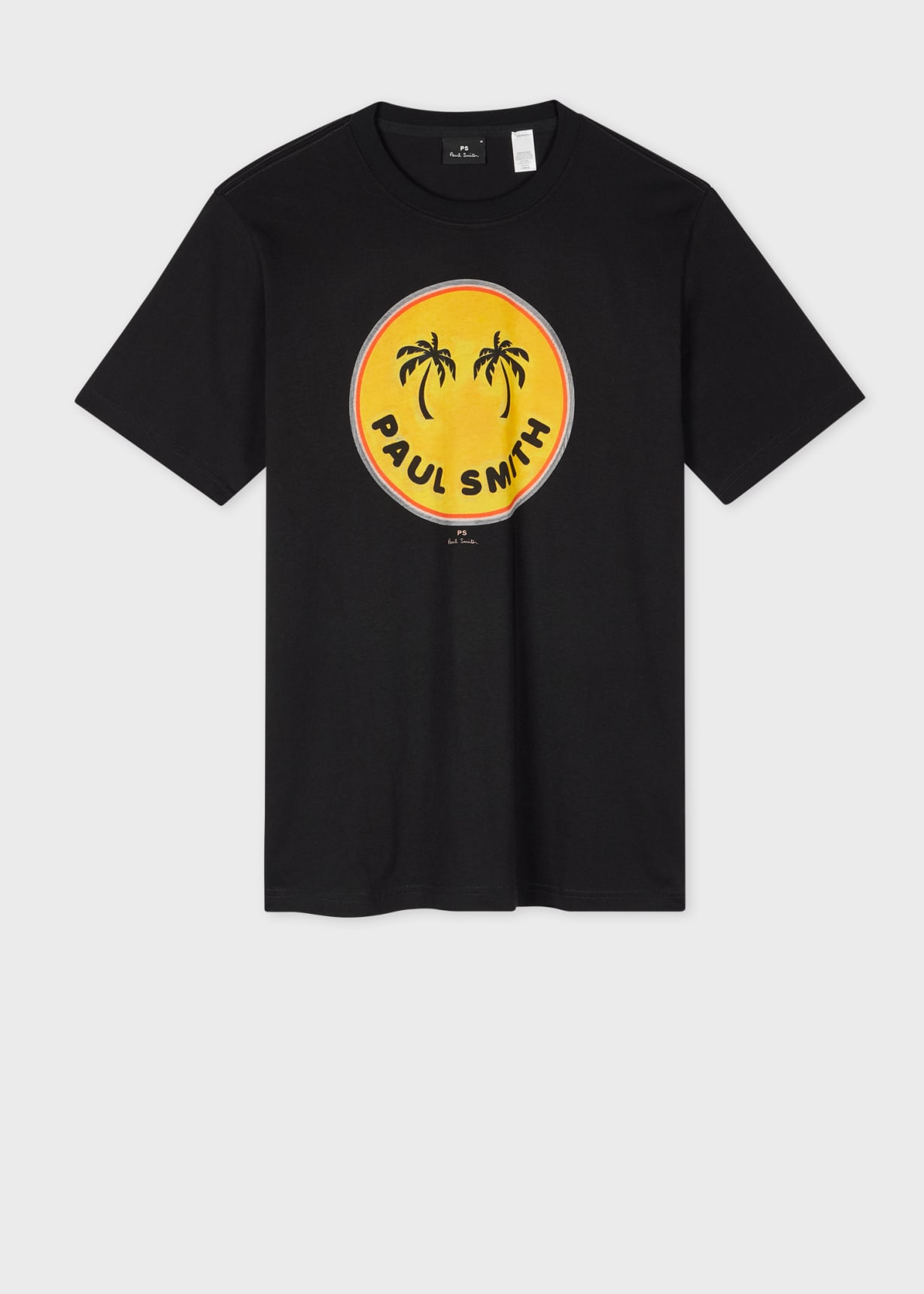 Men's Black 'Palm Trees' Print T-Shirt