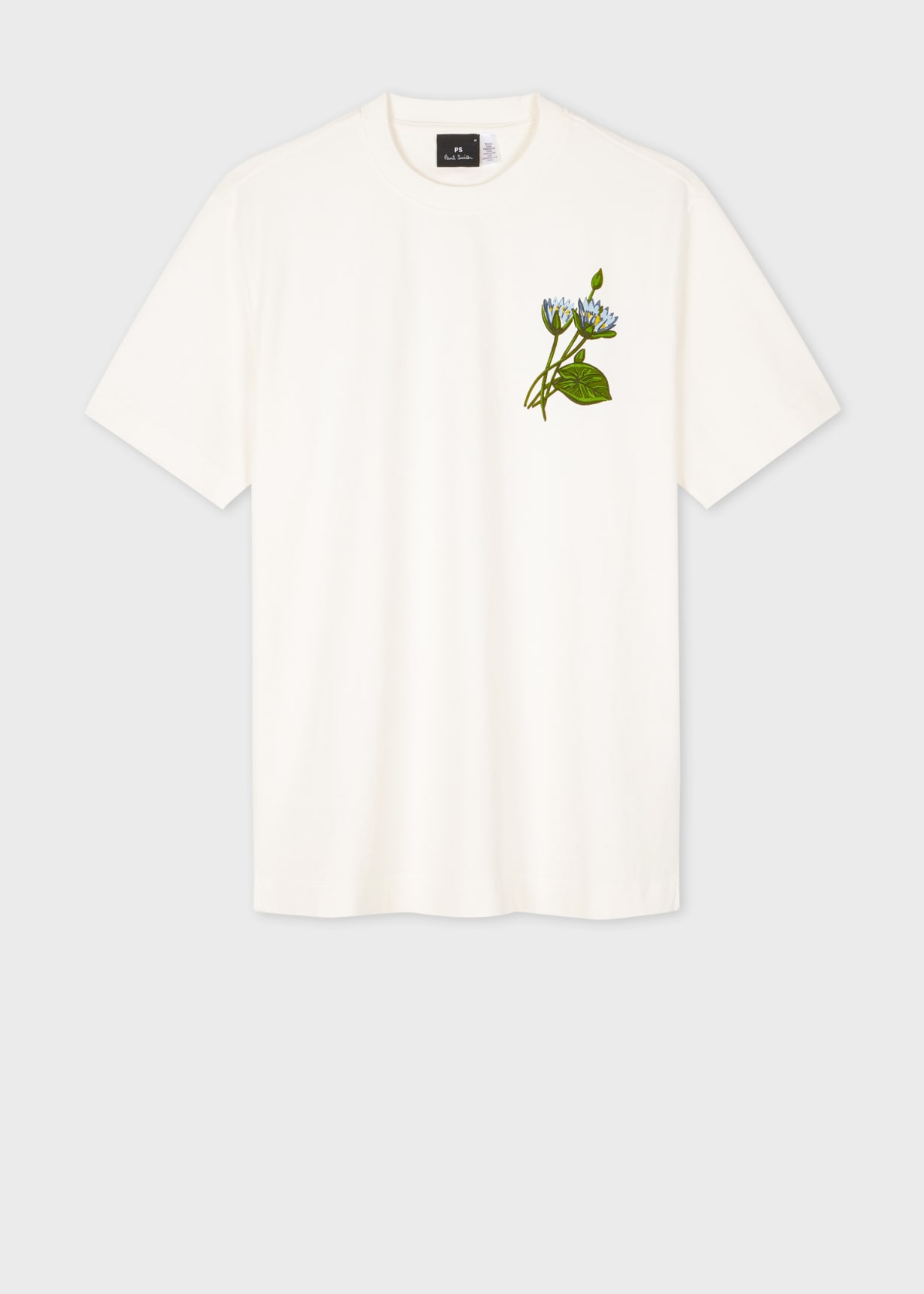 Men's Ecru Small 'Flower' Print T-Shirt
