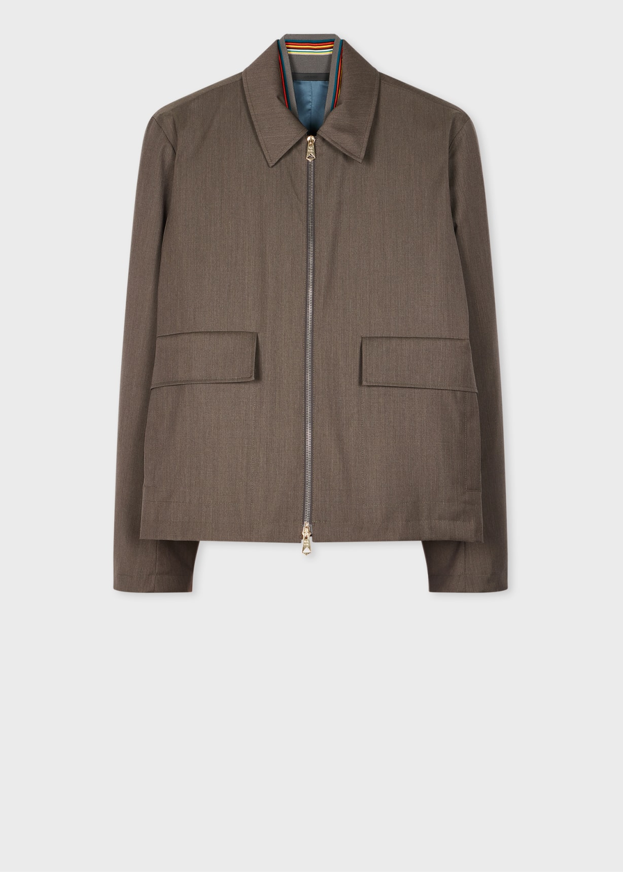 ジャケット・アウター 00s Paul Smith wool tracker jacket y2k Men's Grey Wool 'Storm System' Zip Jacket