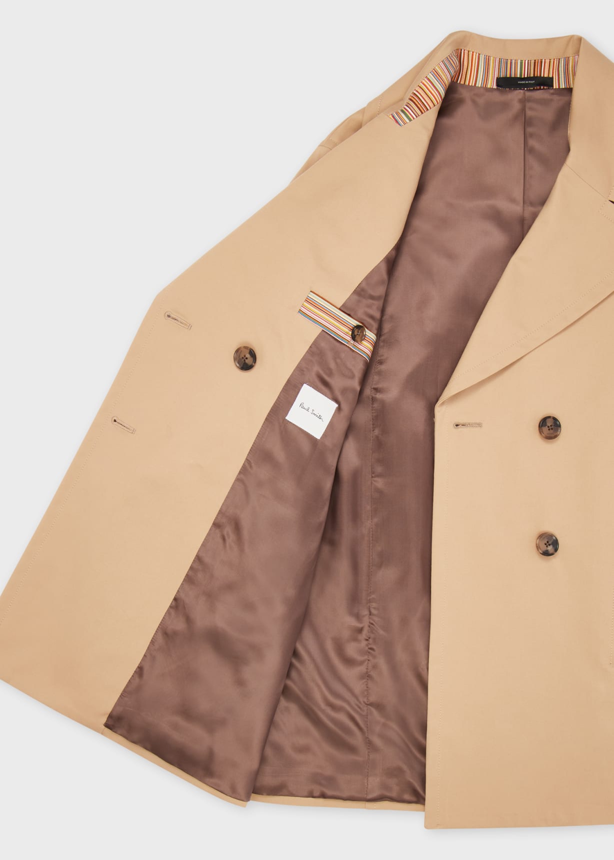 Women's Light Camel Cotton Twill Pea Coat