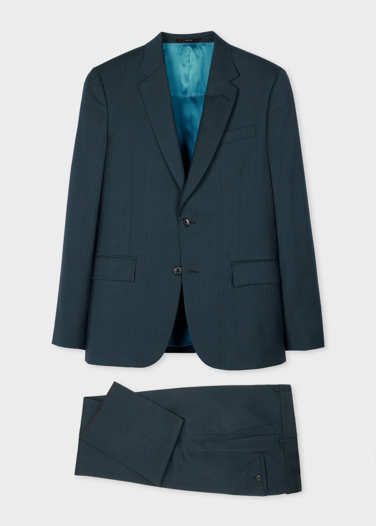 The Soho - Tailored-Fit Dark Green Check Wool Suit