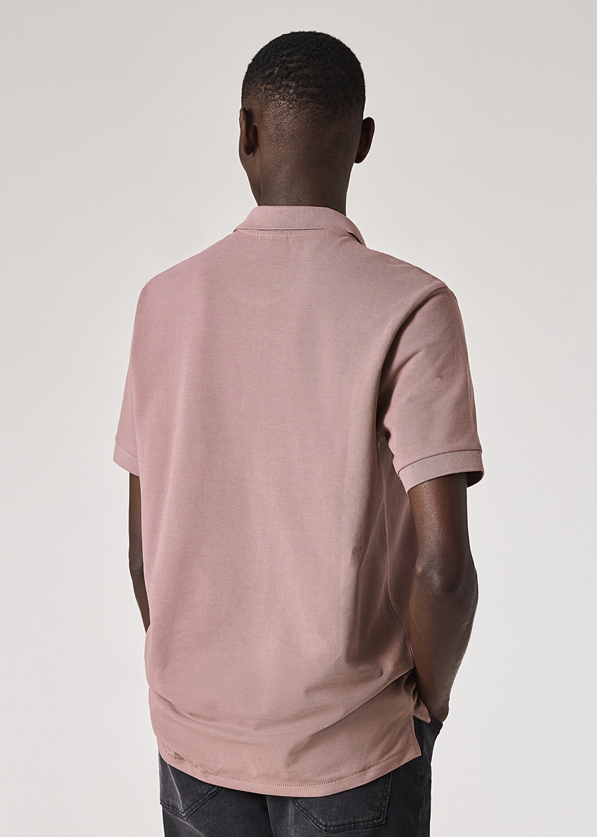 Model View - Powder Pink Organic Cotton Zebra Polo Shirt Paul Smith