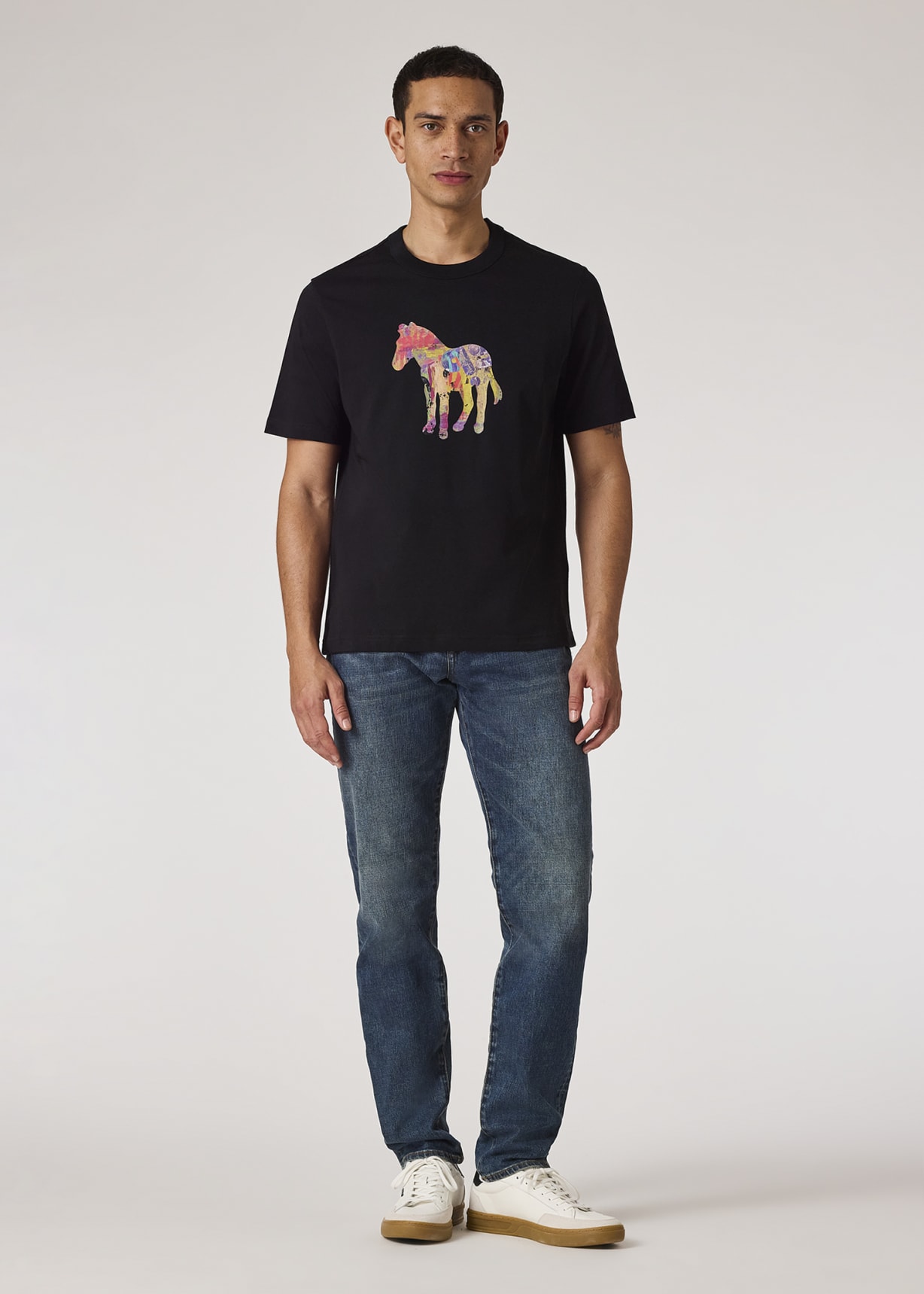 Tシャツ・カットソー PS PAUL SMITH Men T-shirt Black M2R011RMP4439 79 Men's Cotton 'Cycling Monkey' Print T-Shirt